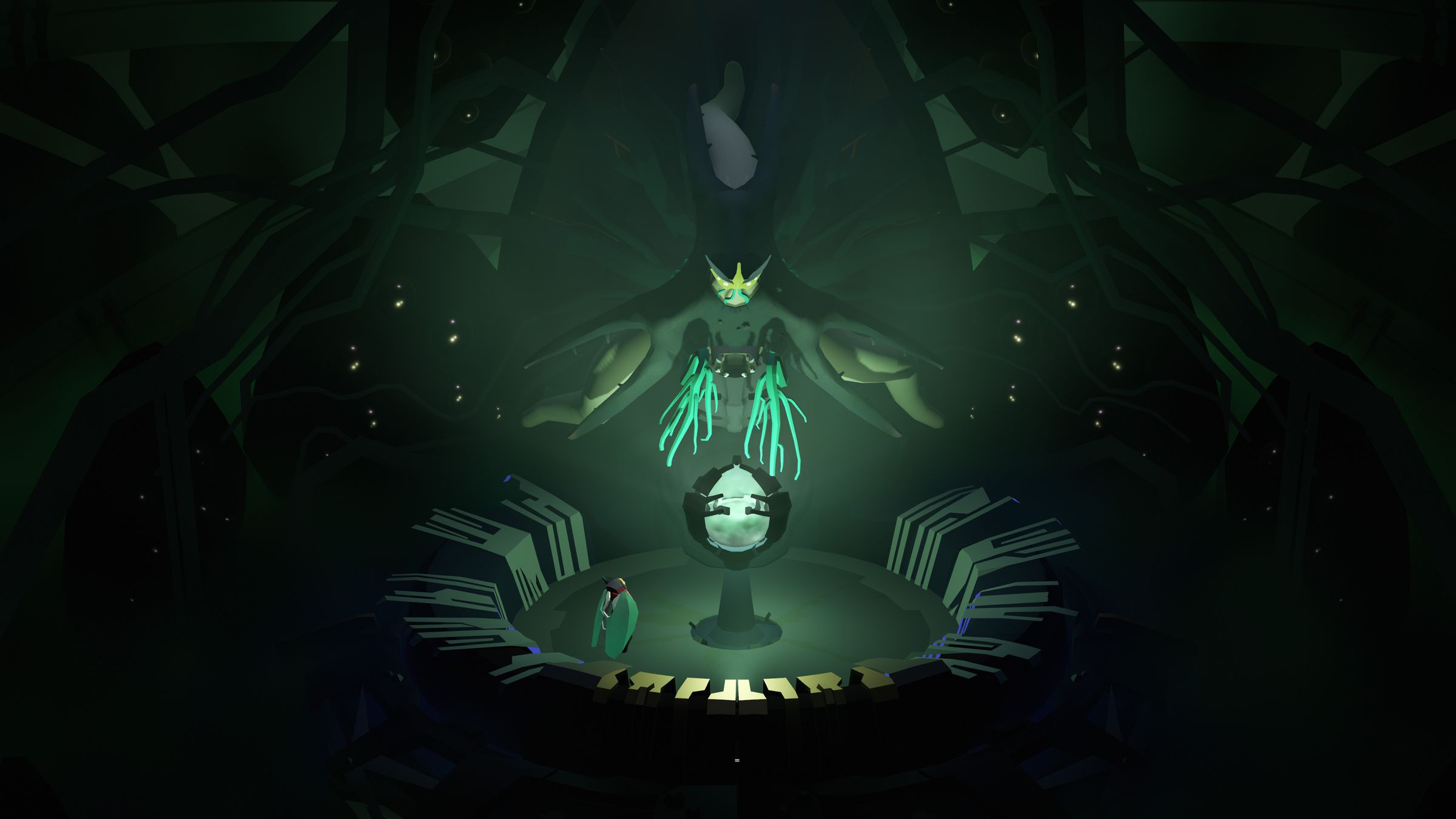 A screenshot from the video game Cocoon.