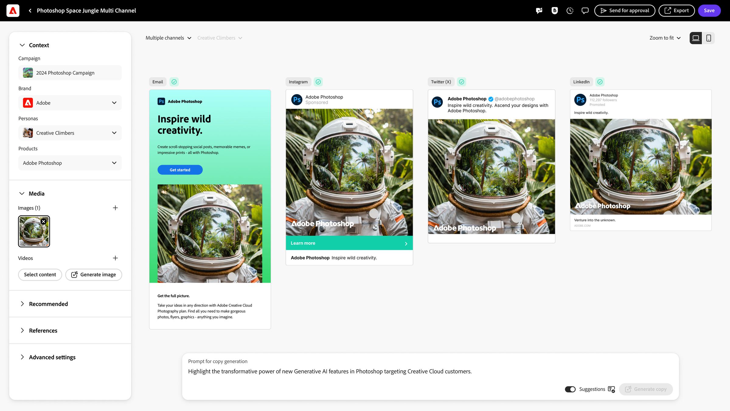 A screenshot of Adobe’s new GenStudio platform.
