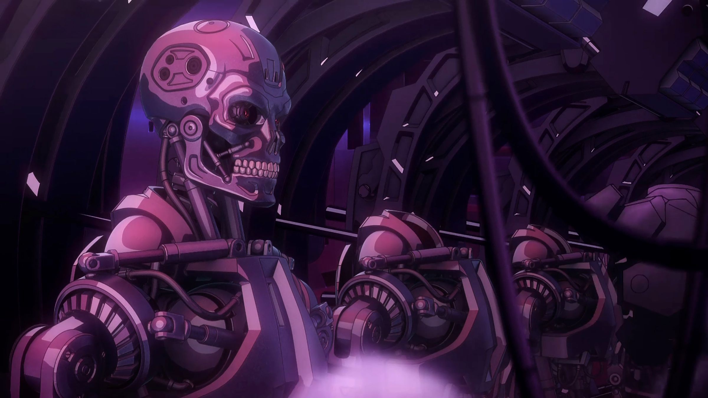 A still image from the animated Netflix series Terminator Zero.