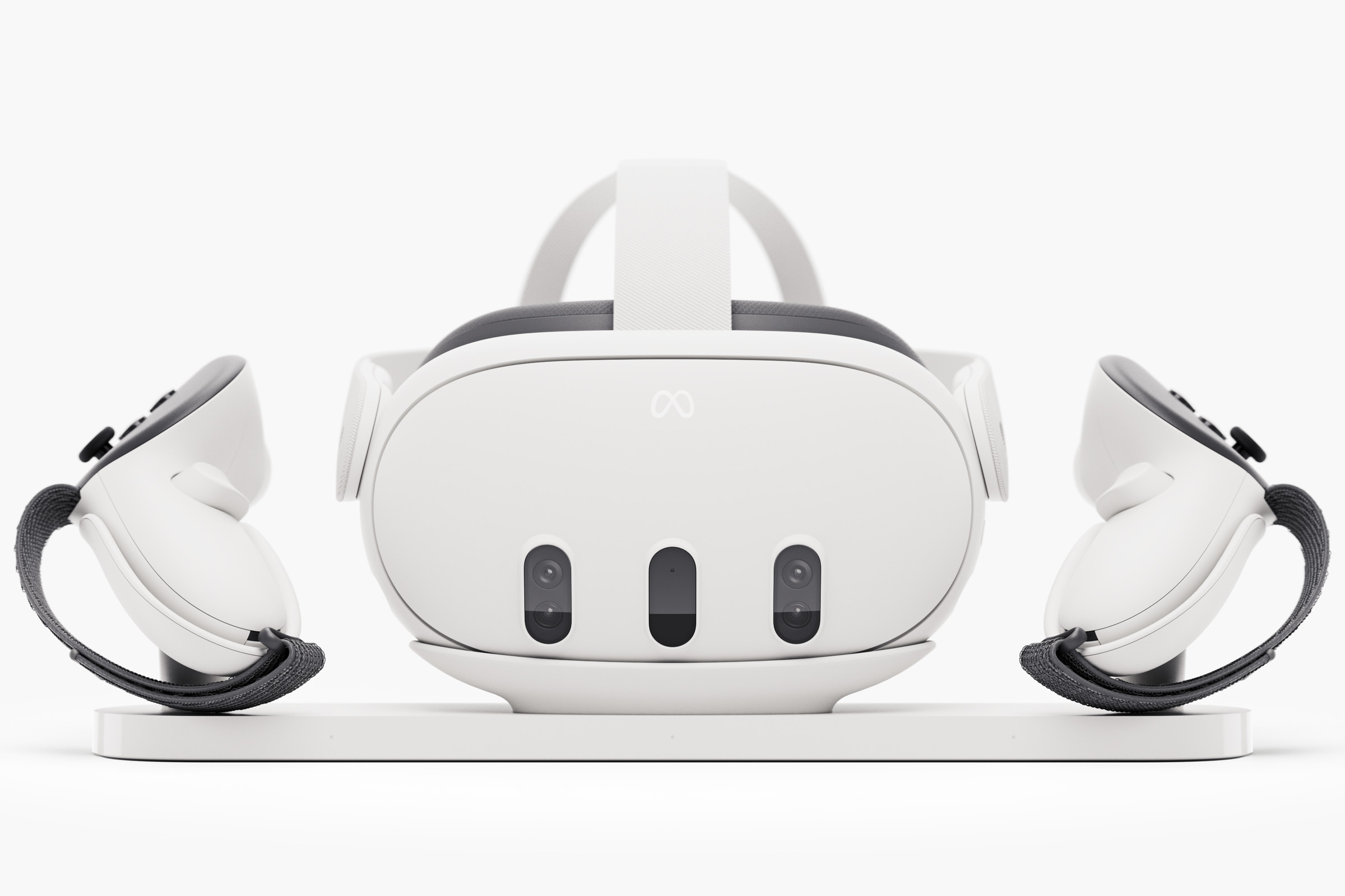 An image showing the Quest 3 headset on a charging dock
