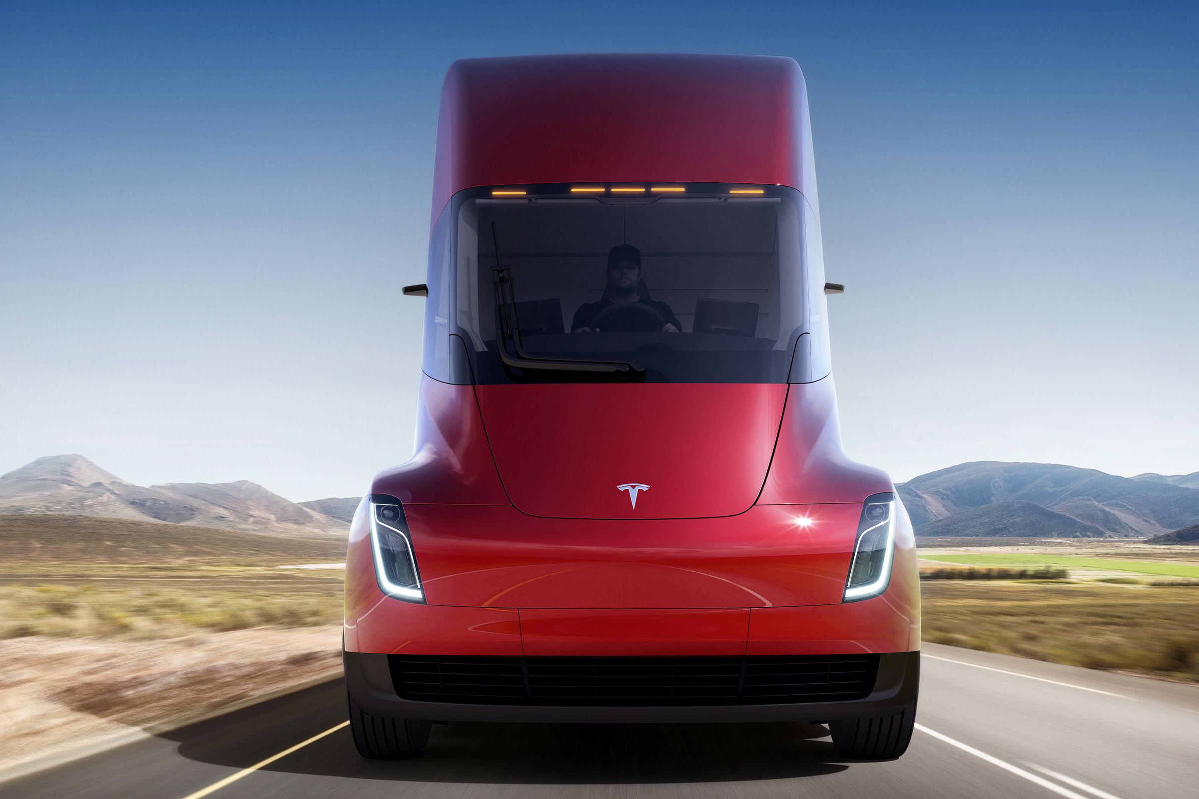 Concept art of the Tesla Semi from 2017. 