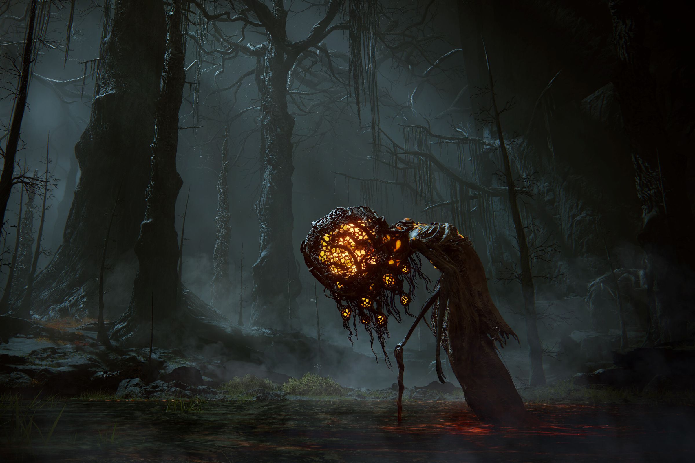 Screenshot from Elden Ring featuring a creature with a large wasp nest