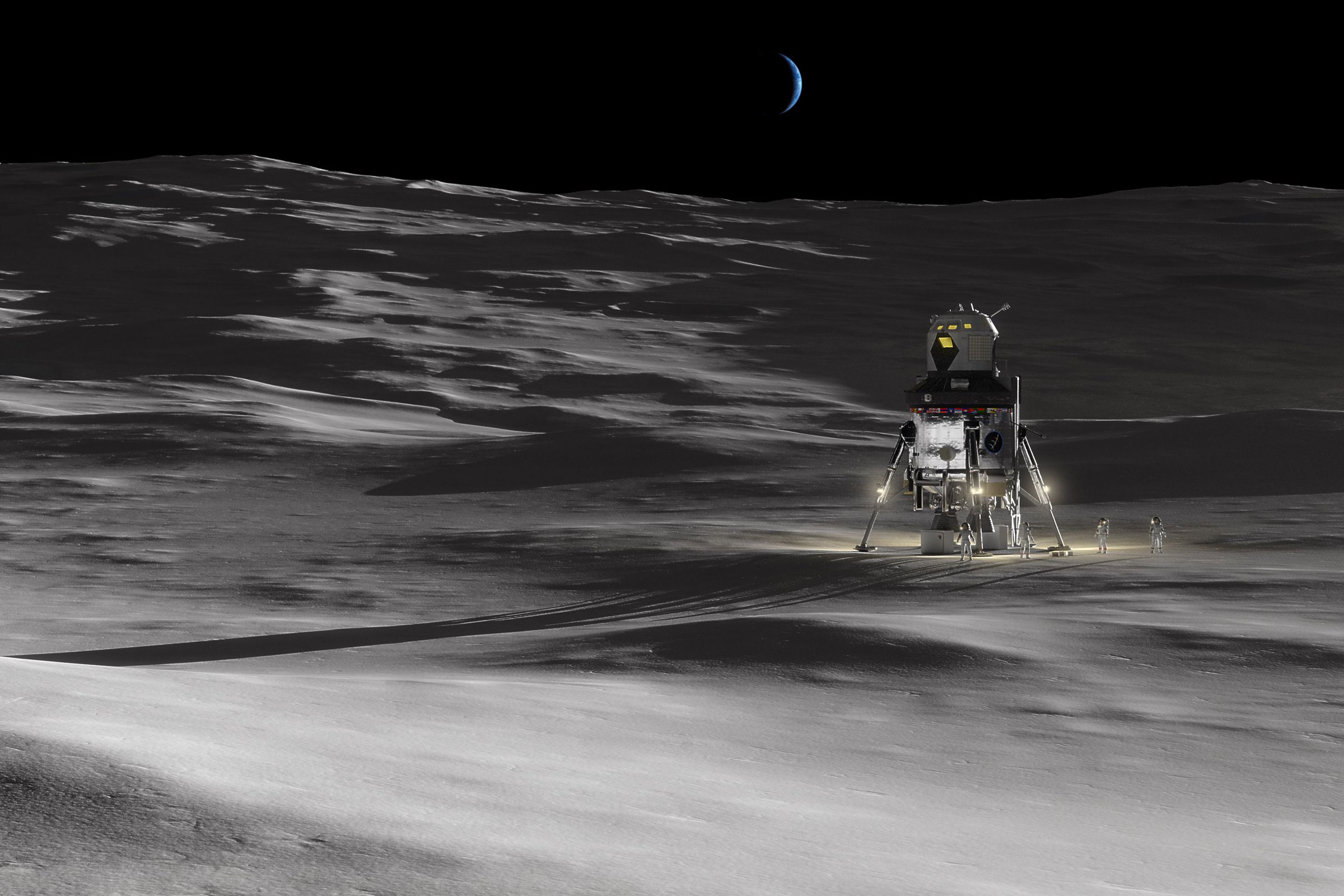 An artistic rendering of Lockheed Martin’s lunar lander design concept