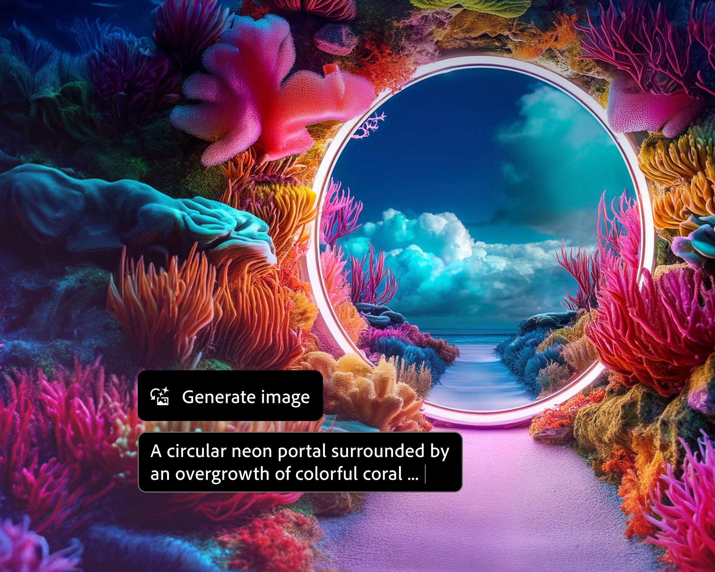 An image showing an example of Photoshop’s new Generate Image feature.