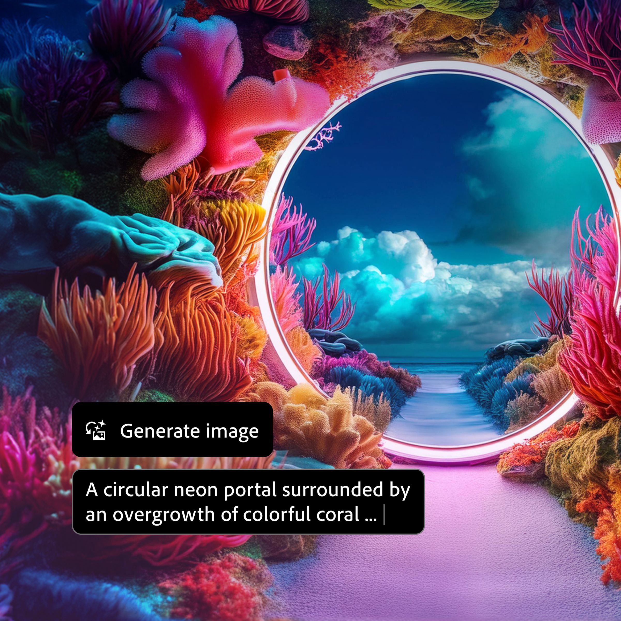 An image showing an example of Photoshop’s new Generate Image feature.
