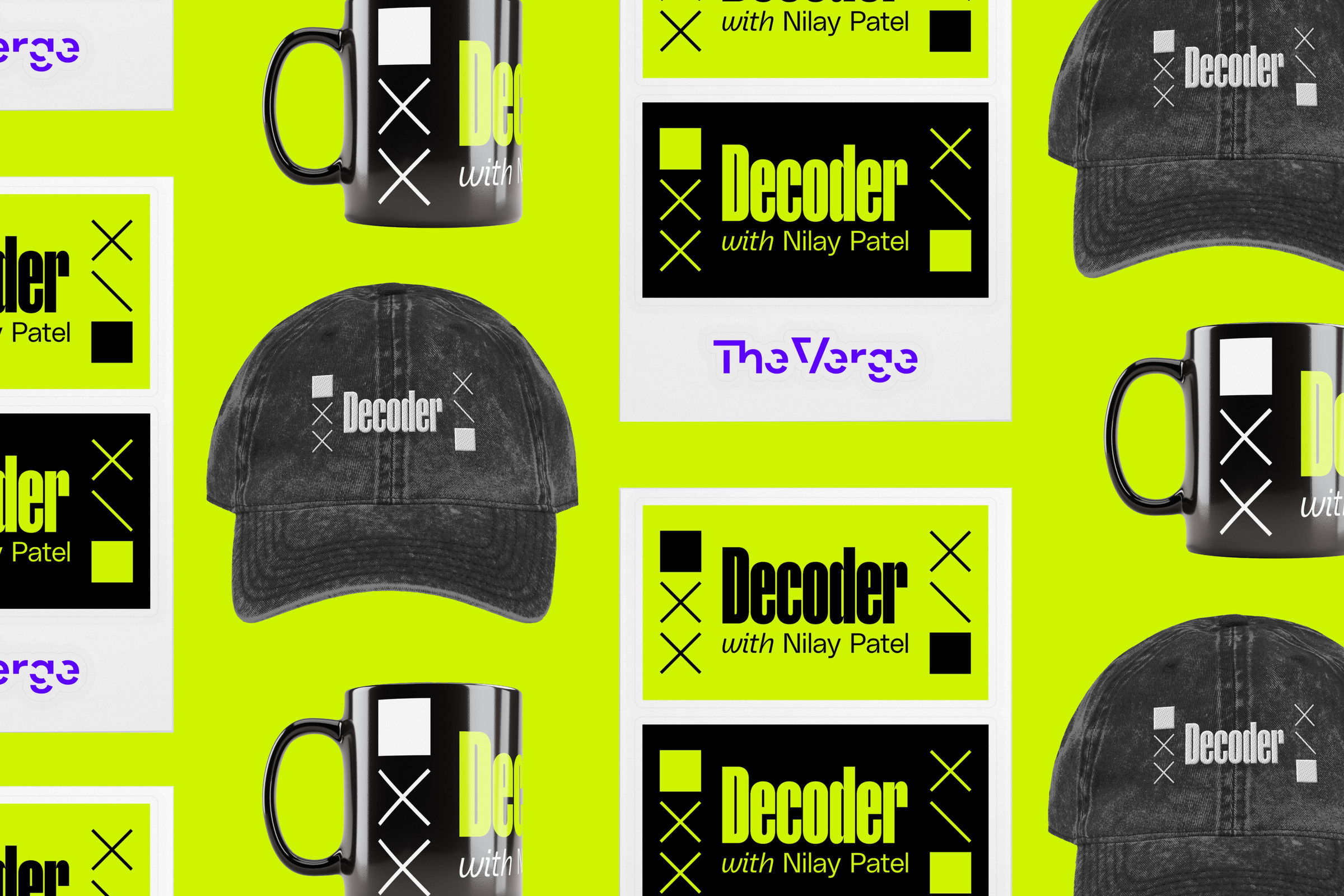 Decoder Hats, Mugs, and Stickers