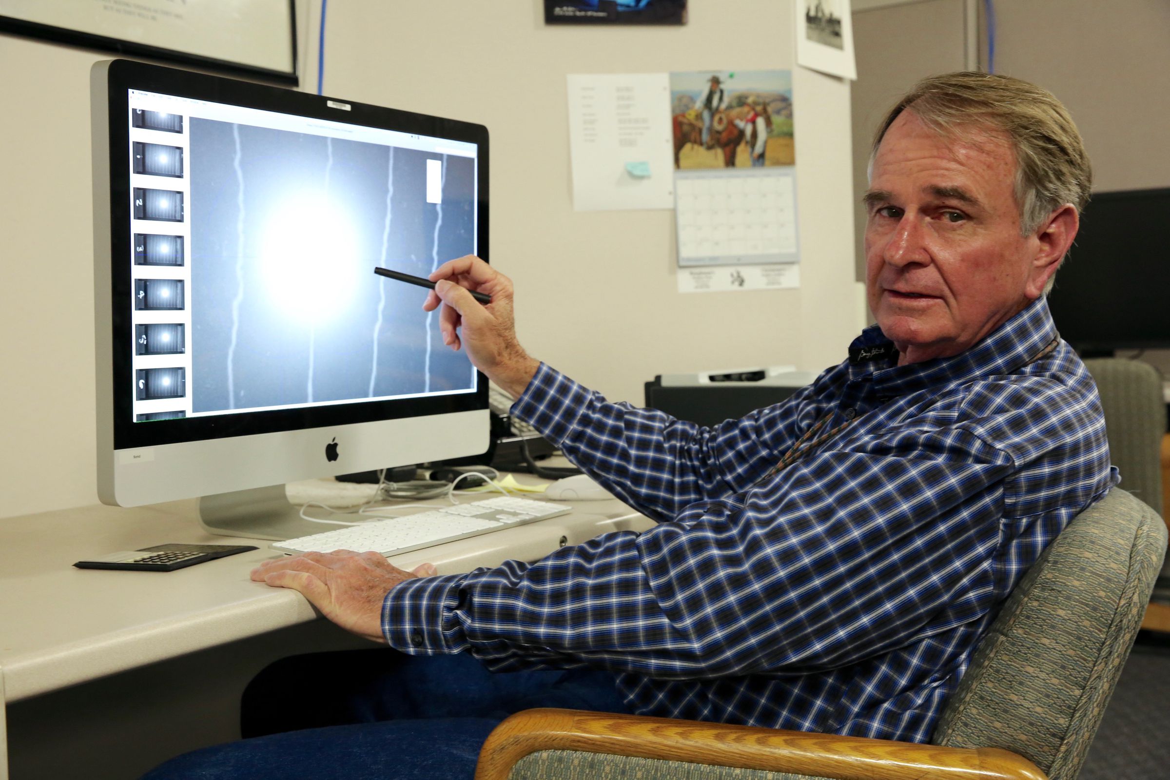 Greg Spriggs analyzing an atmospheric nuclear test.