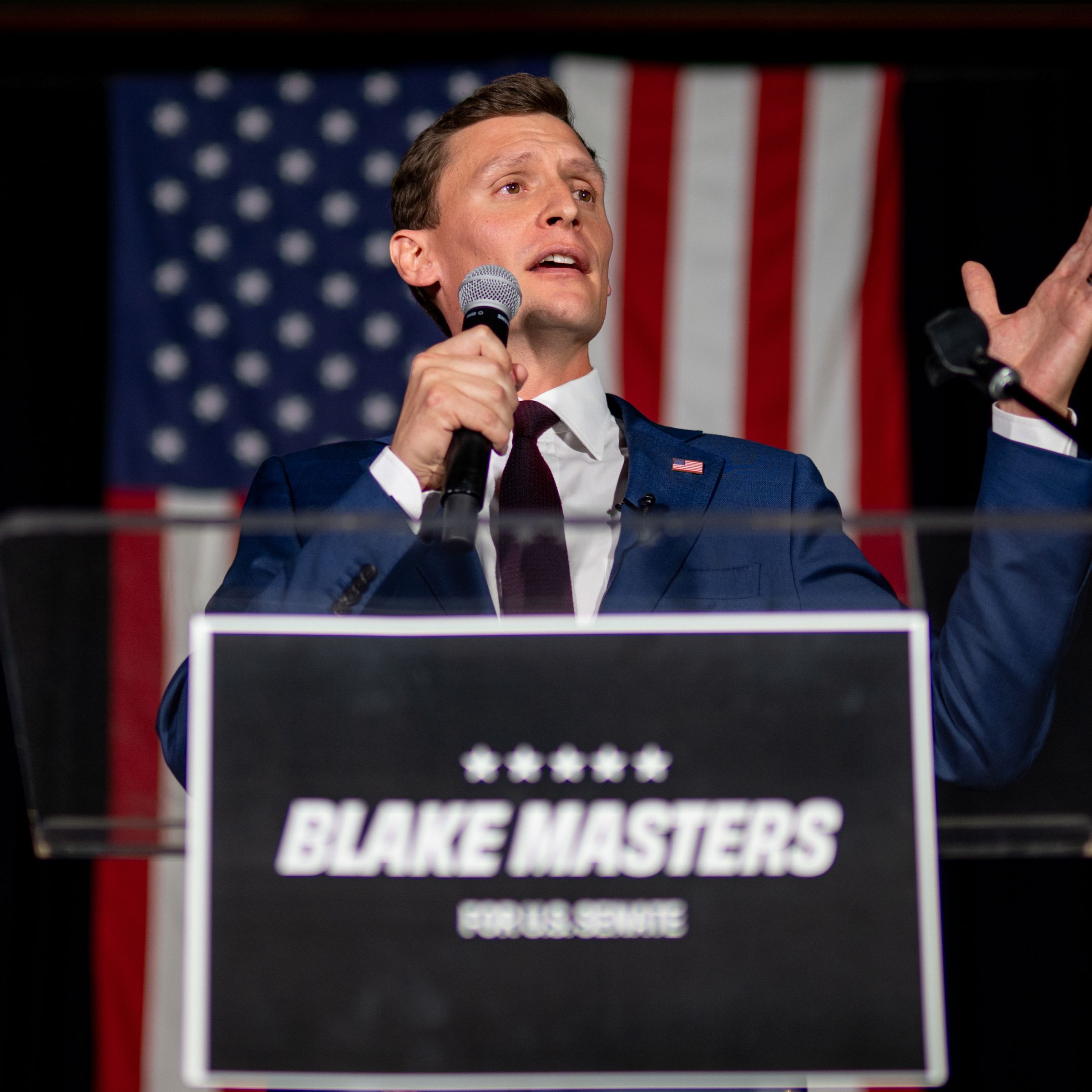 Candidate For Senate Blake Masters Holds Primary Night Event In Chandler, AZ