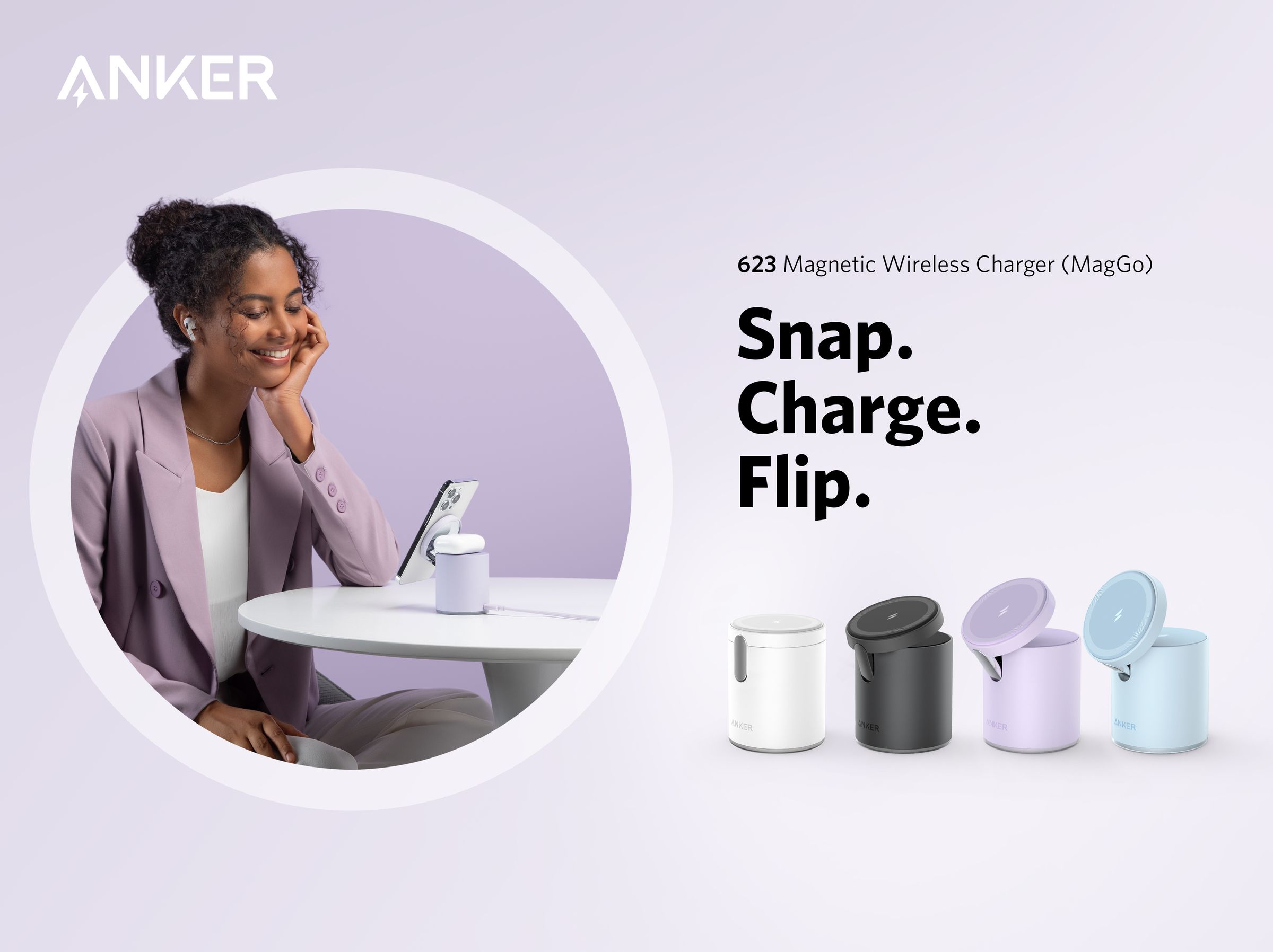 Anker’s MagGo Magnetic Wireless Charger (623) is a colorful and adjustable MagSafe-friendly stand and charger.