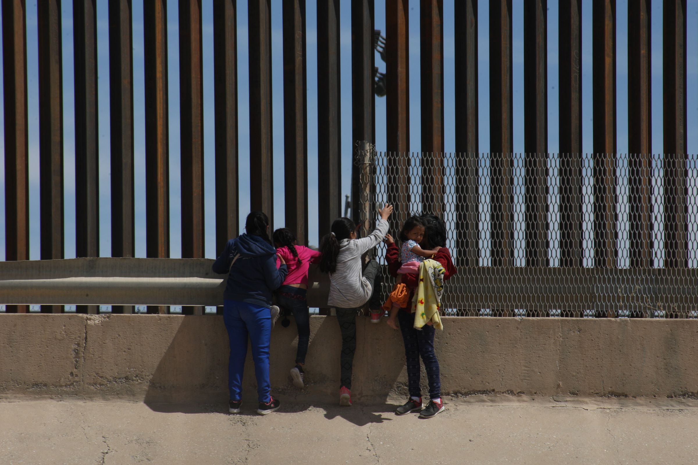 Migrants Cross The Border Mexico-USA