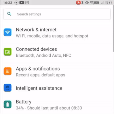 Gif showing the process of sharing a Wi-Fi network using the standard Android UI.