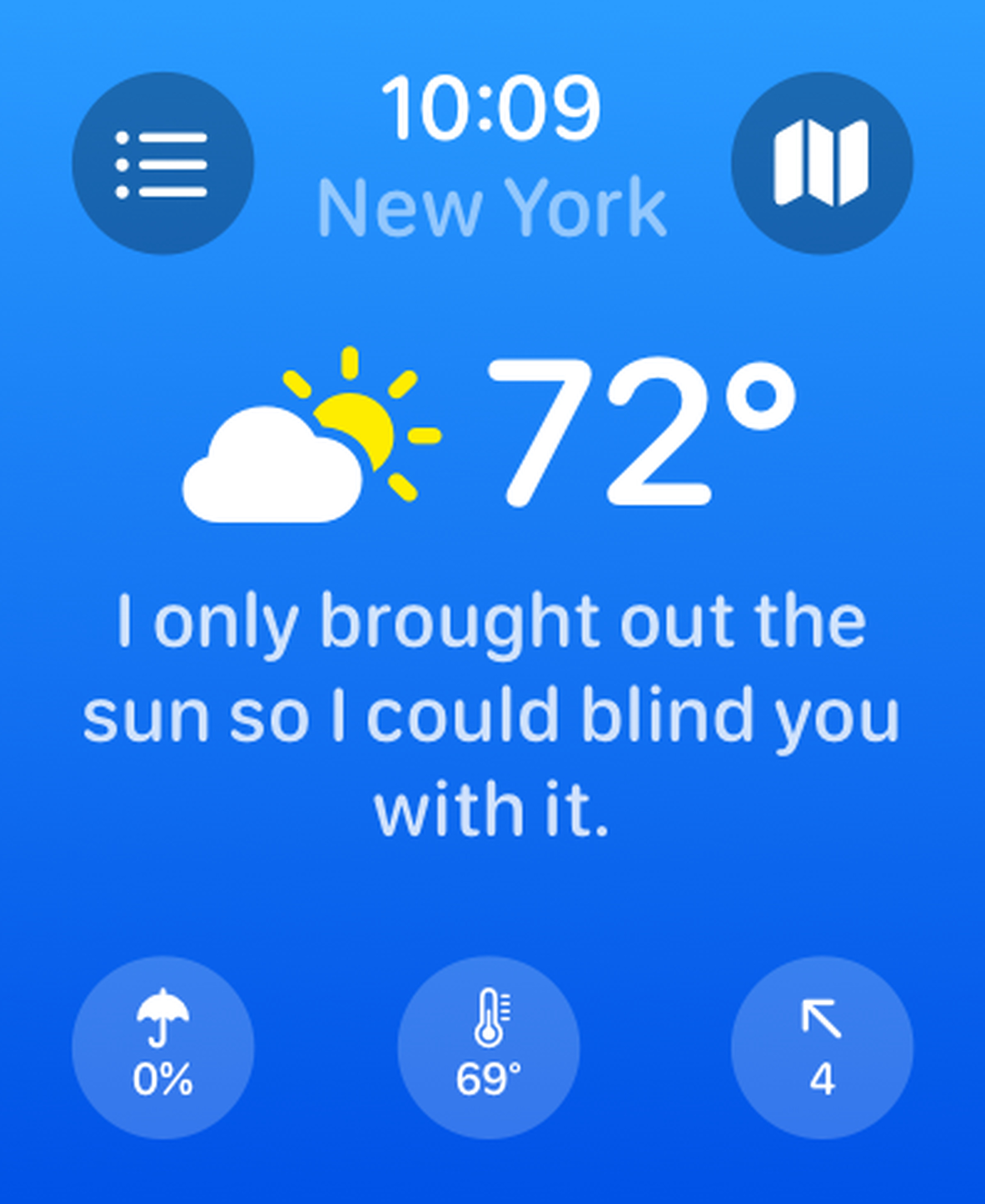 A screenshot of the Carrot app in watchOS 10.