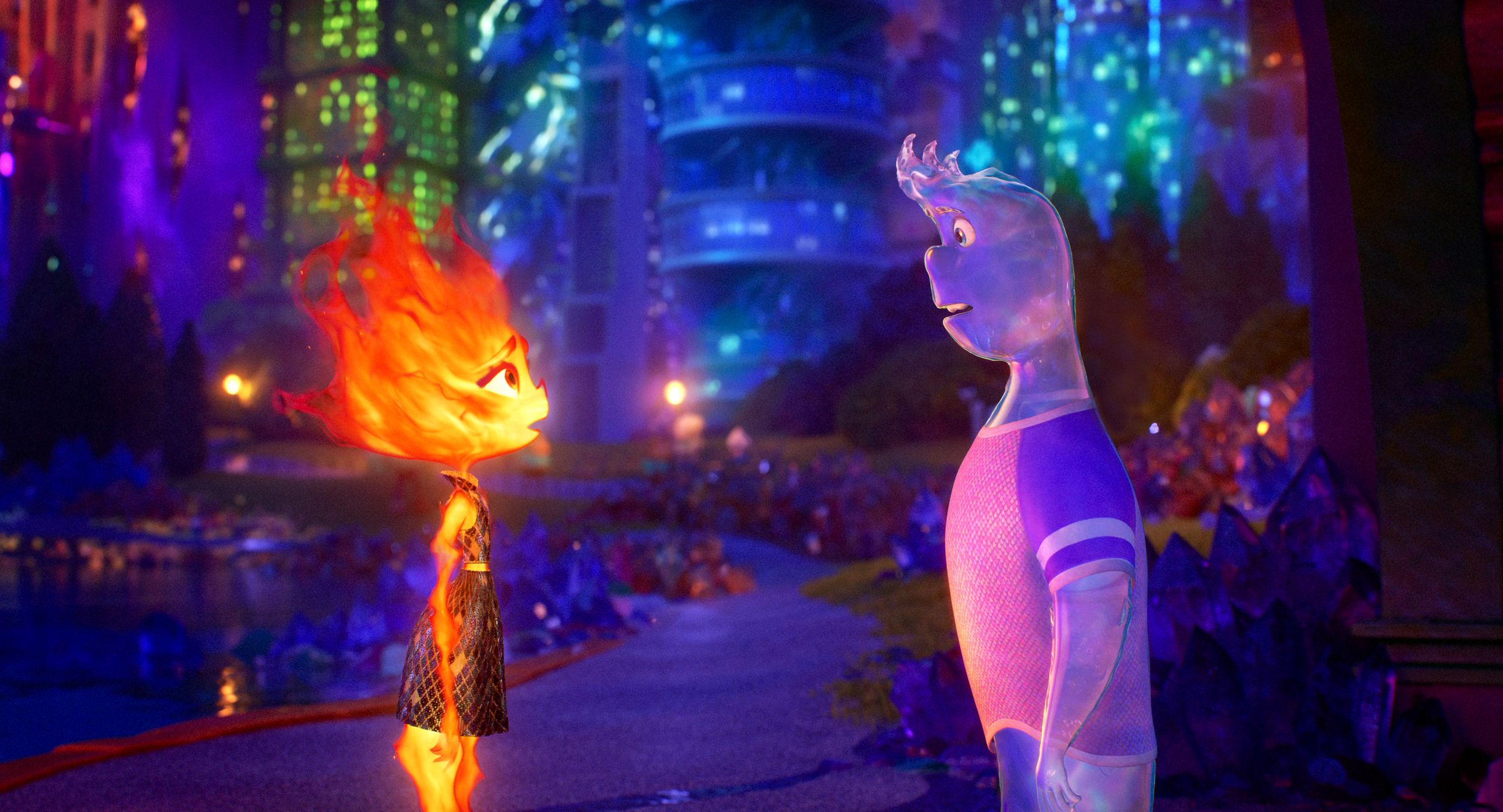 A still image from the animated film Elemental.