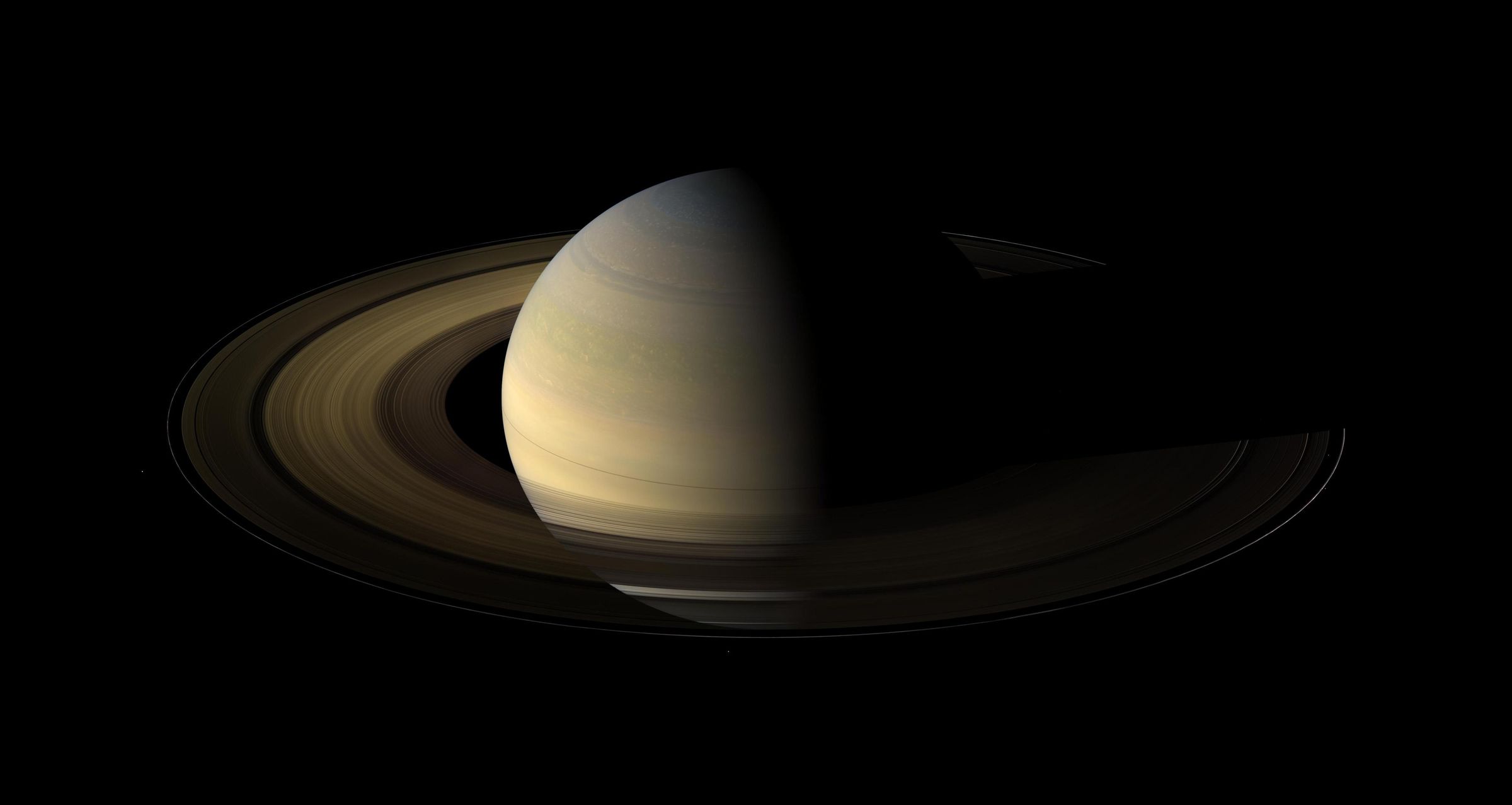 Saturn’s equinox, photographed on August 12th, 2009.