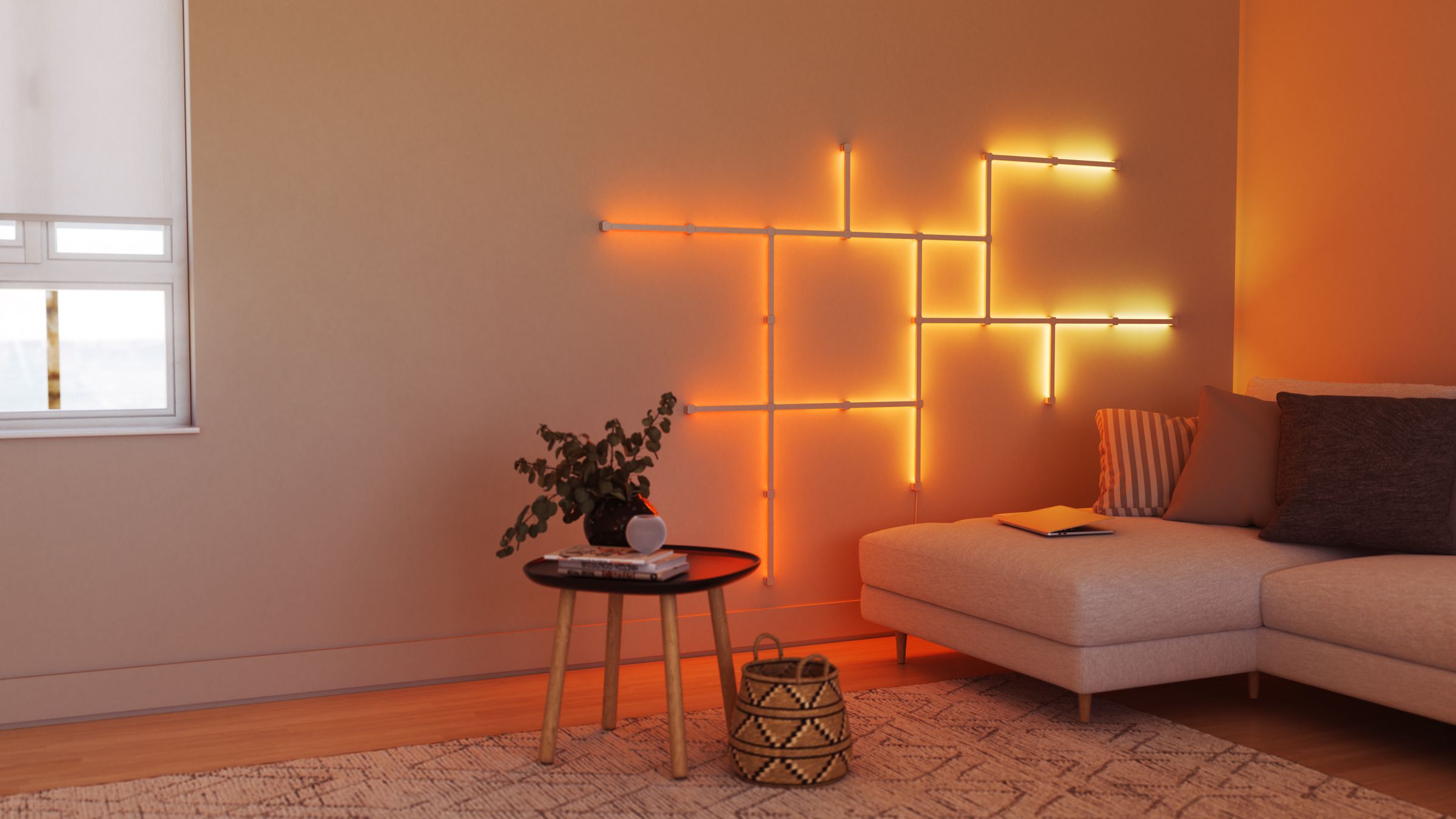 Nanoleaf's Lines ev dekorasyonu olarak kullanılabilir. Beyaz ışığın yanı sıra tam renkli seçenekler sunarlar.
