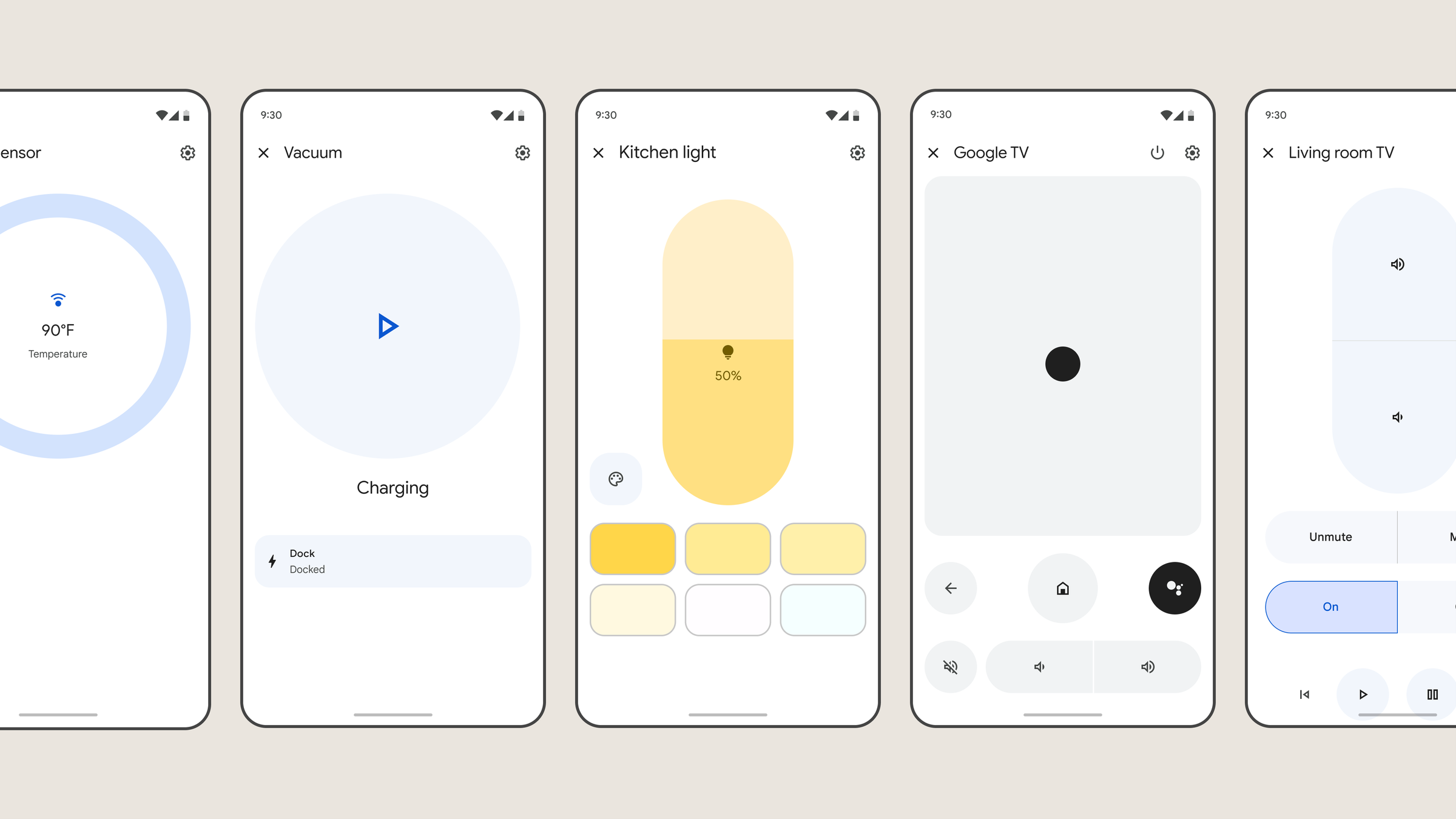 New and updated device controls give you more control in the Google Home app. As well as vacuums, TVs, and sensors, there’s support for beds, fans, faucets, security systems, smoke detectors, yogurt makers, and more.