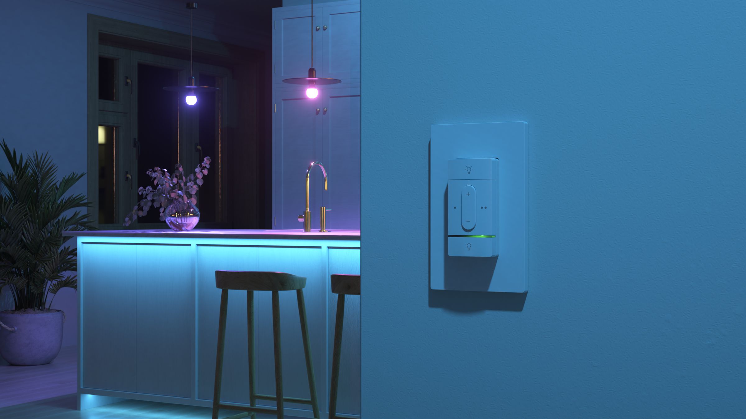 <em>The Sense works with all Nanoleaf’s current smart lights, regardless of their protocol. These Essentials bulbs and light strips use Thread and Bluetooth.</em>