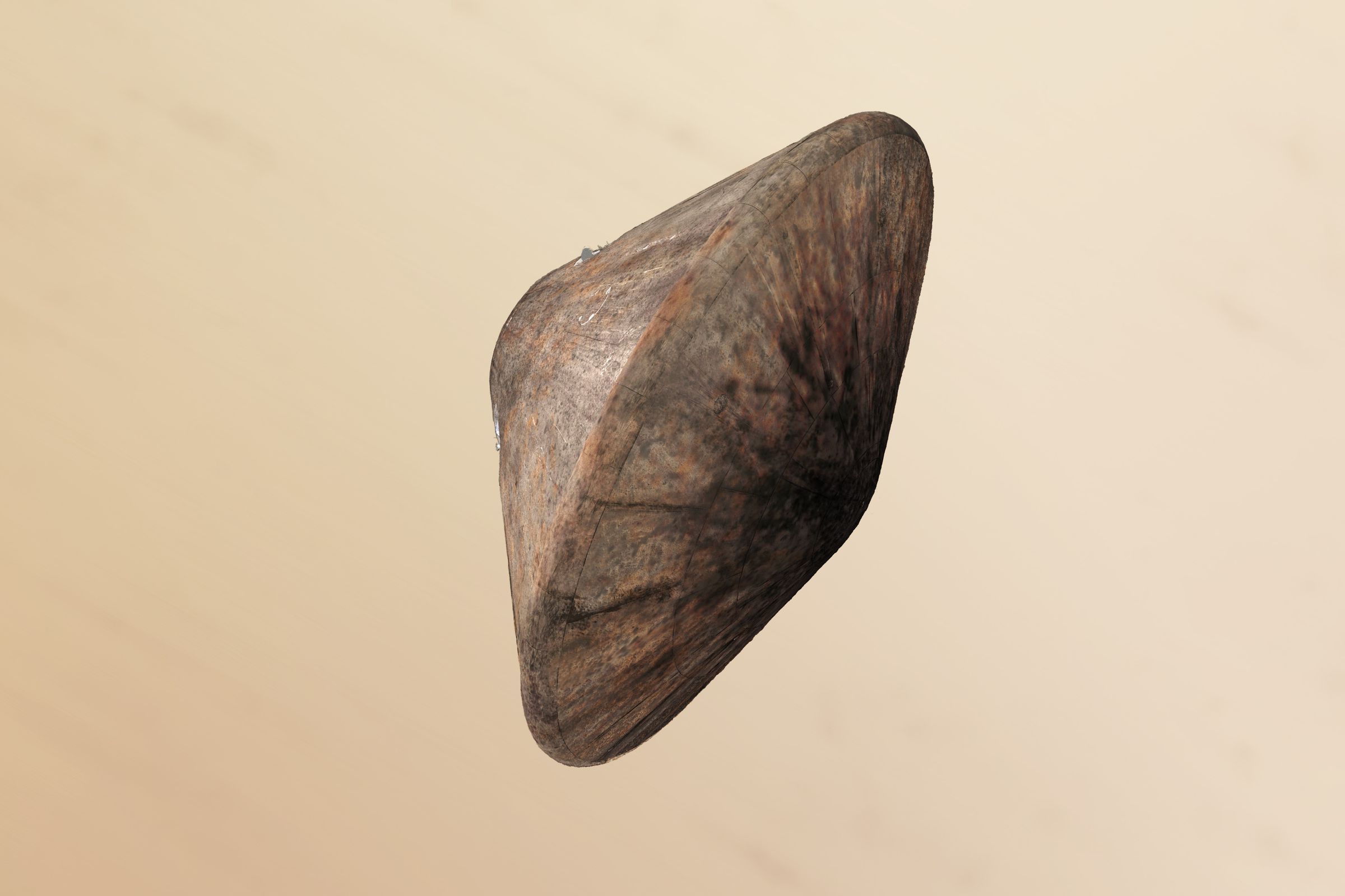 A rendering of the Schiaparelli lander with its heat shield