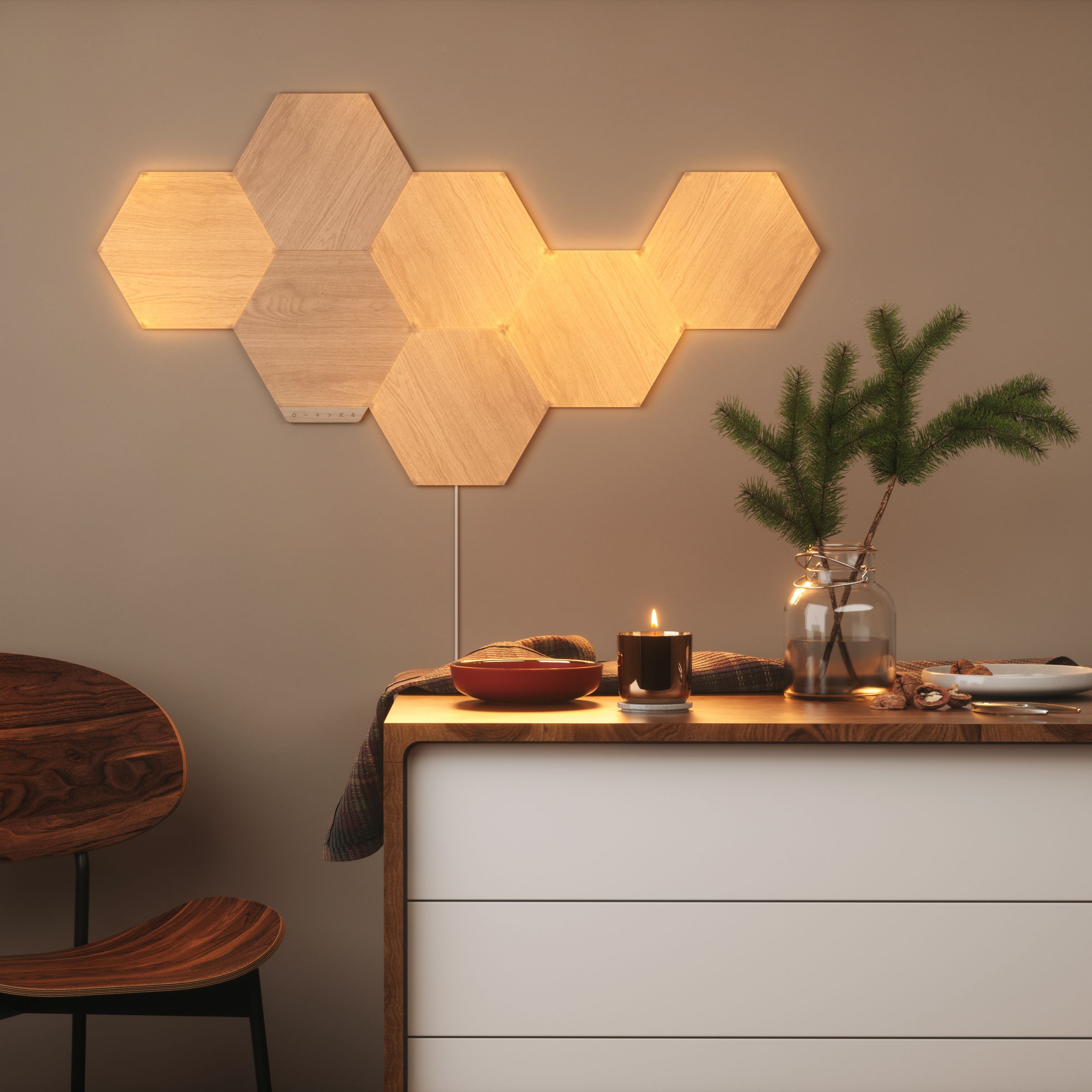 The Nanoleaf Elements offer some unique decor, whether illuminated or not.