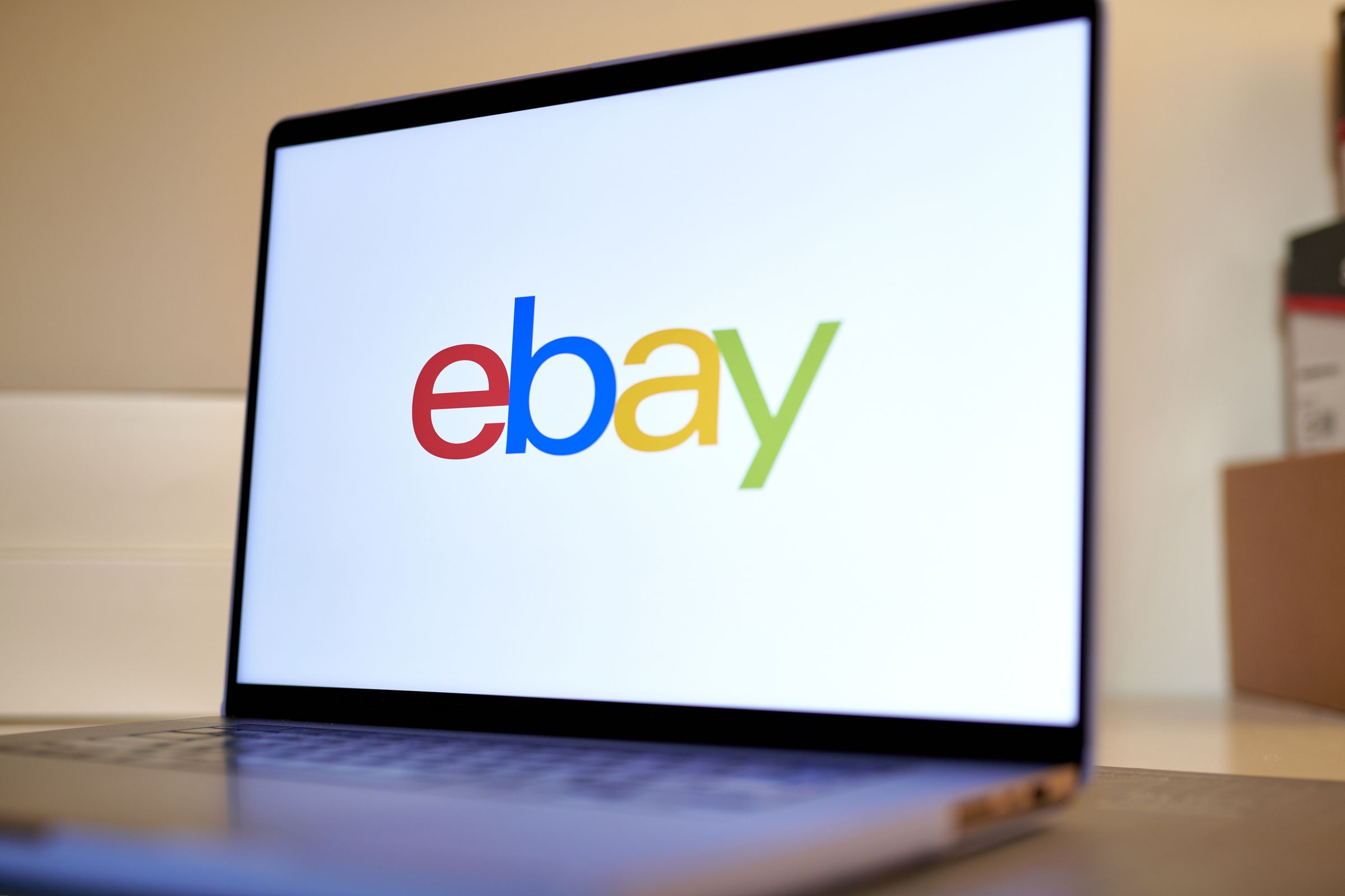 eBay on a laptop
