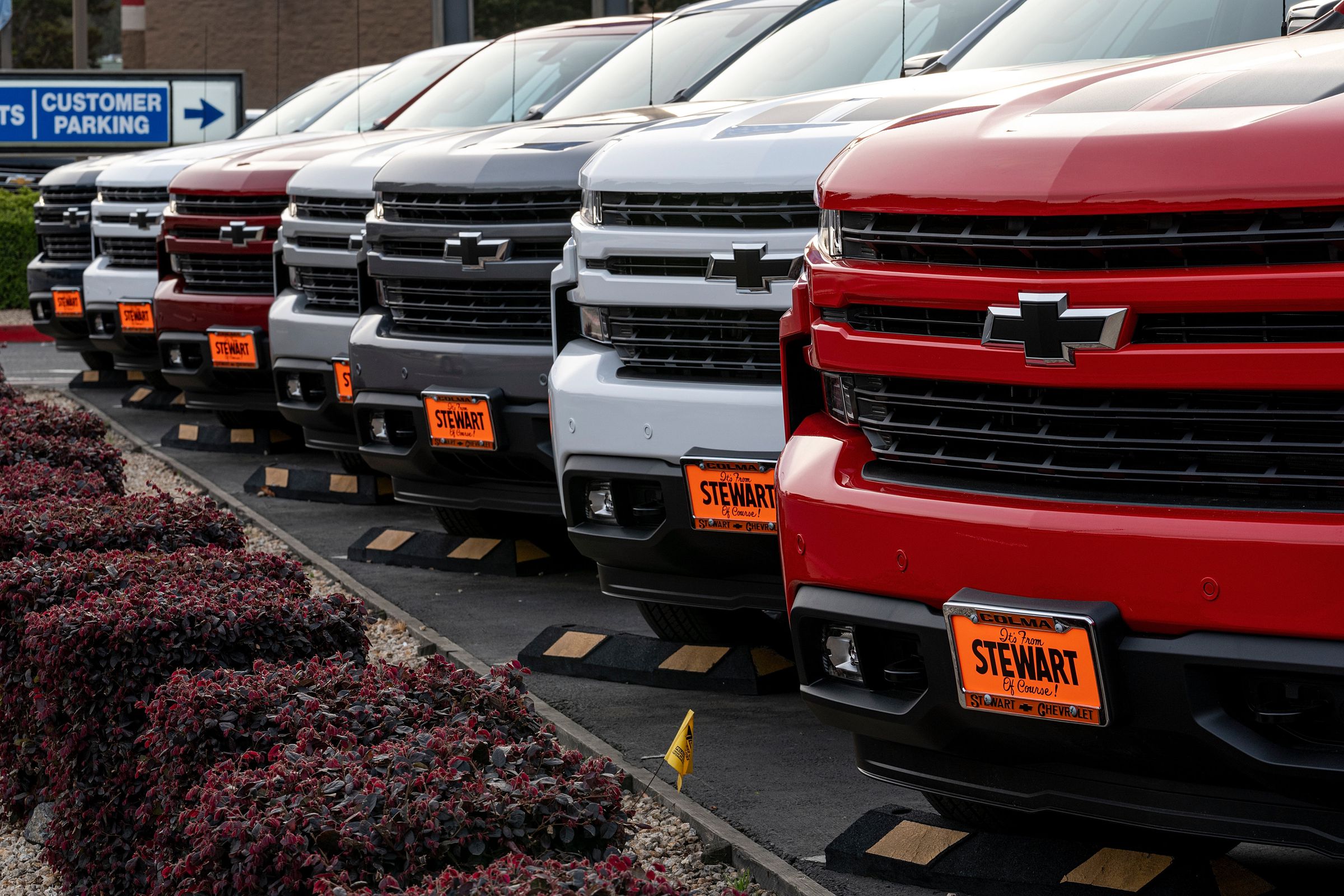 General Motors Vehicles At A Car Dealership Ahead Of Earnings Figures
