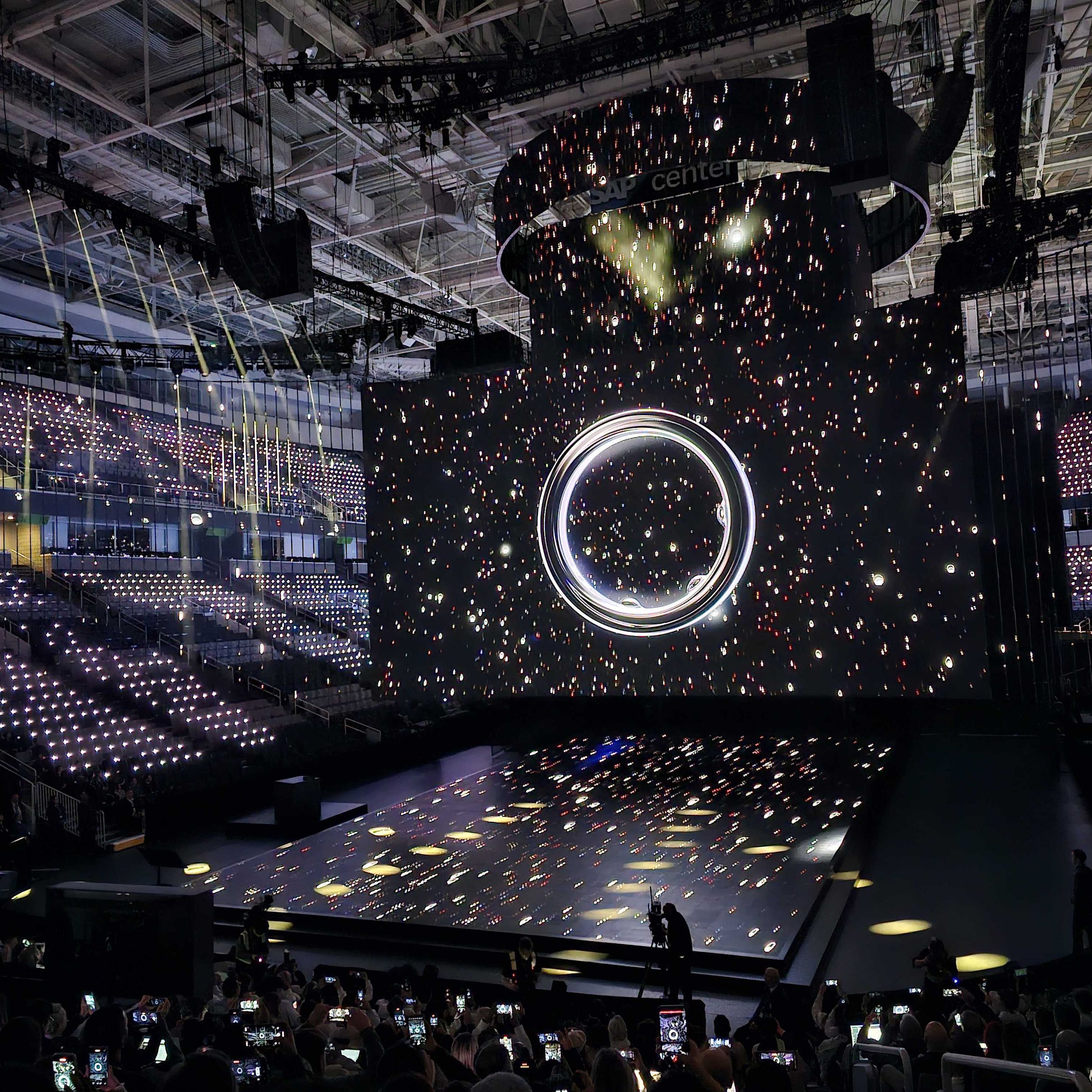 A photo of Samsung’s Galaxy Ring at Unpacked 2024