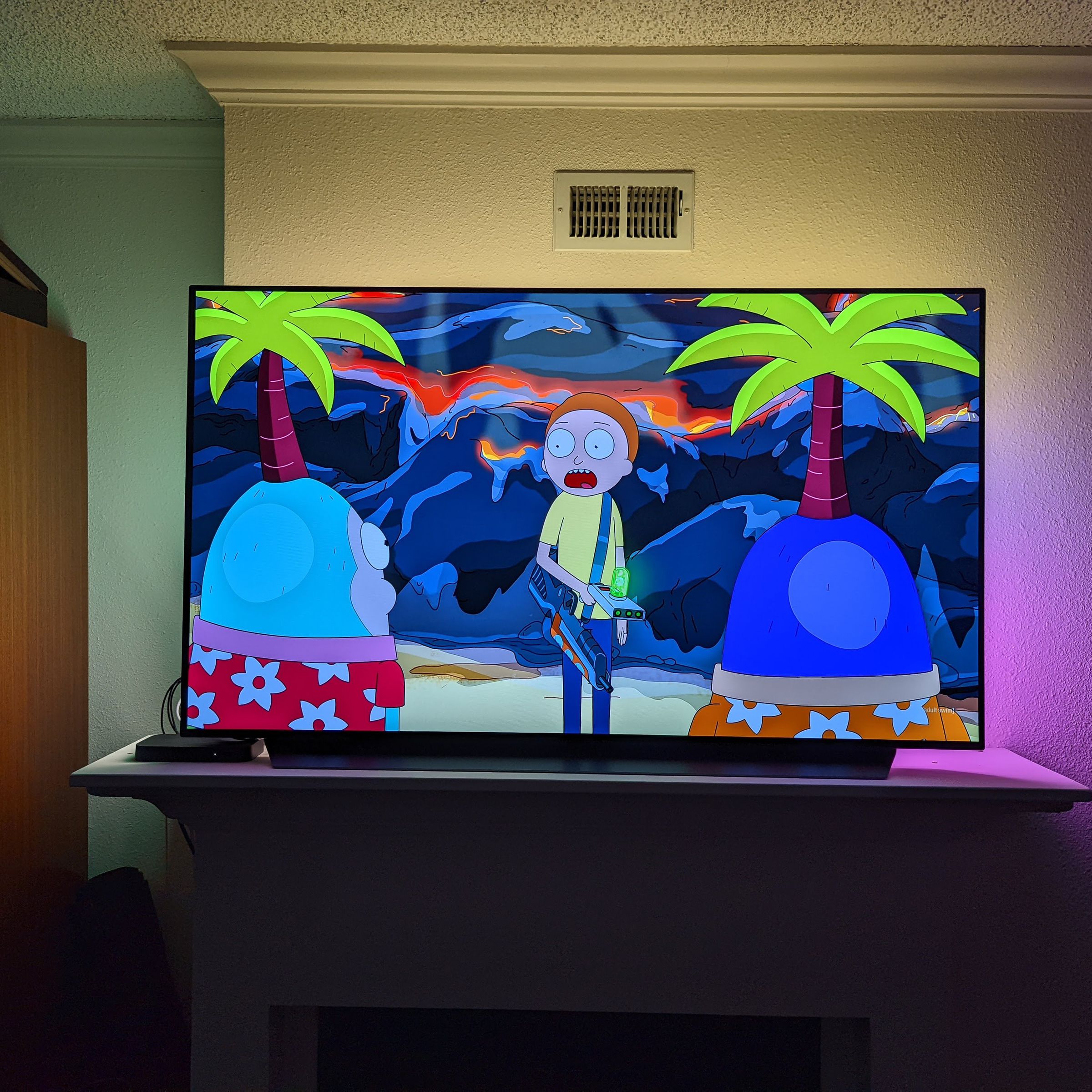The Hue sync box and gradient lightstrip combo can produce vibrant colors to match the content on your TV.