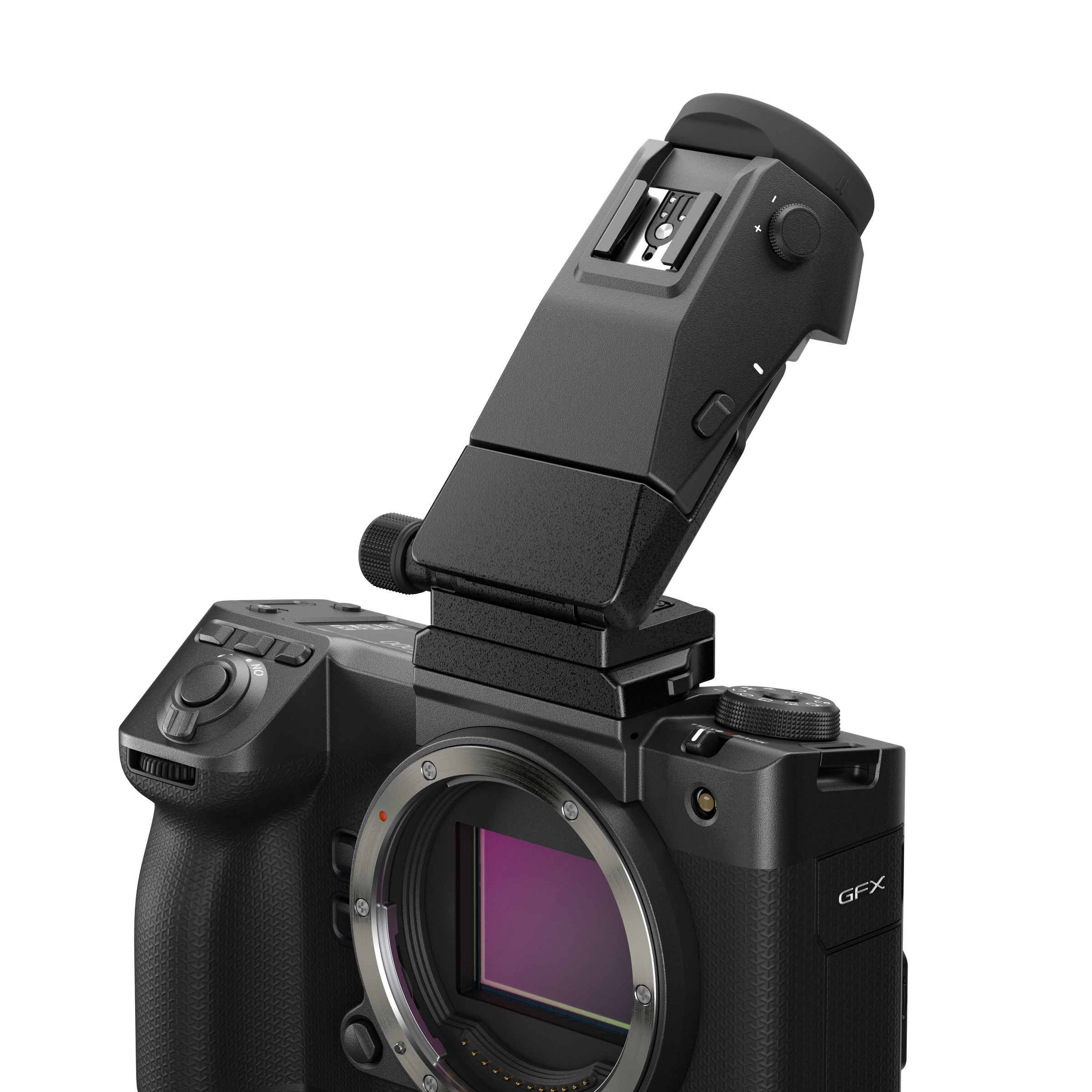 Like the GFX100 and GFX50S, the GFX100 II has a removable viewfinder, allowing the use of the EVF-TL1 tilt adapter to use the EVF at a lower angle. Nifty, yes. But it also costs over $500.