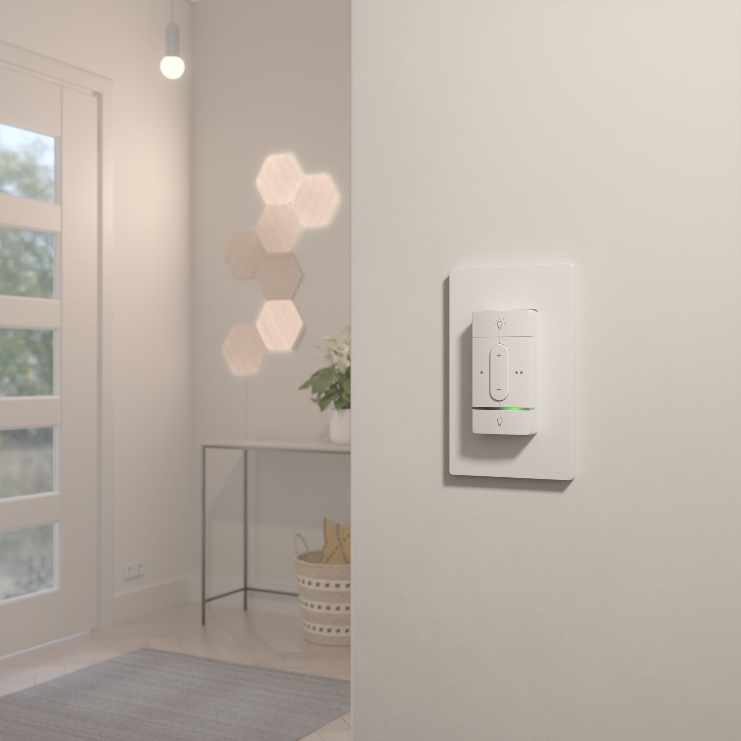 <em>Nanoleaf’s wall panels, which work over Wi-Fi, can also be controlled over Litewave.</em>