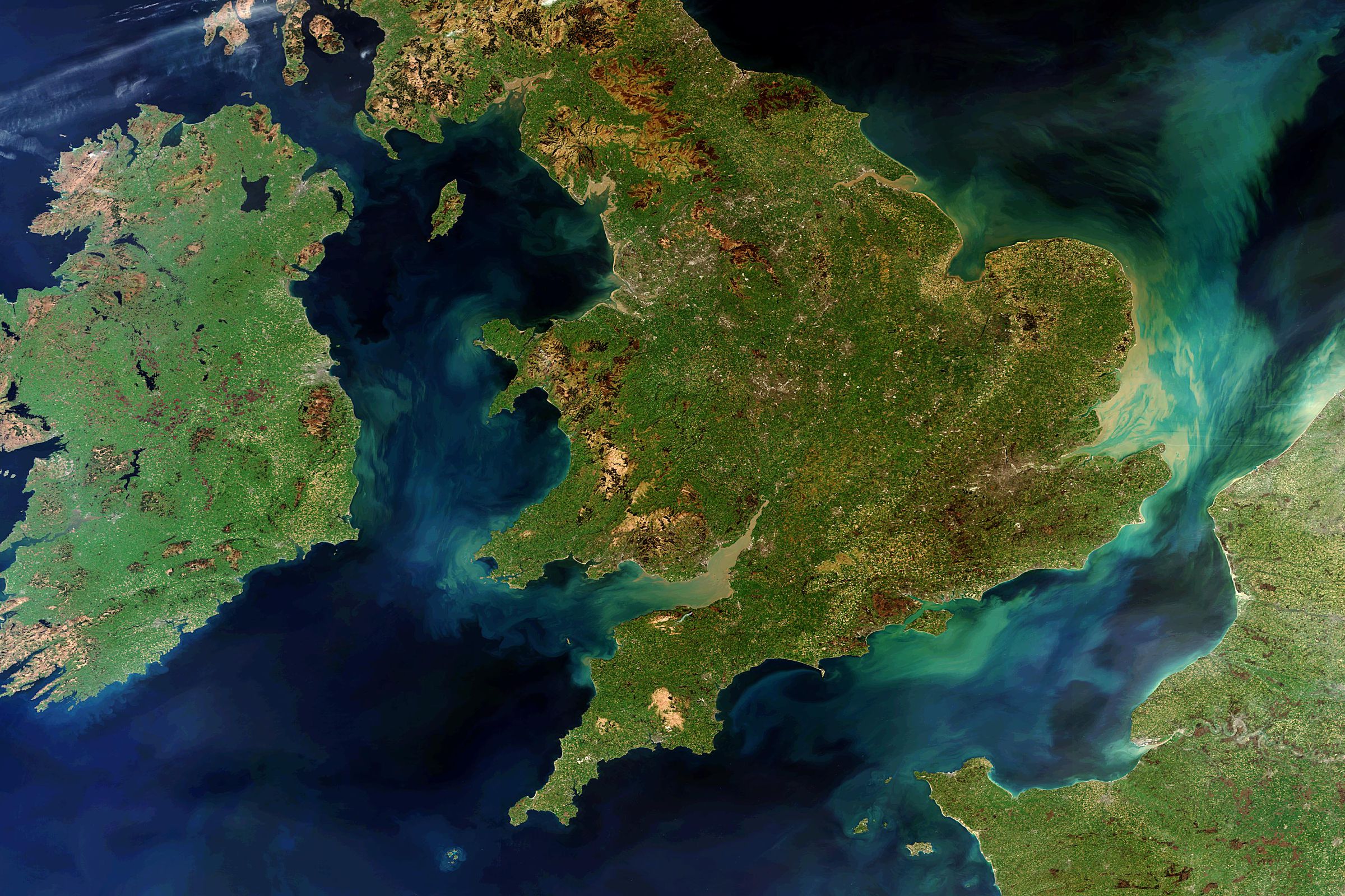 Ireland, Great Britain, and northern France from Space. 