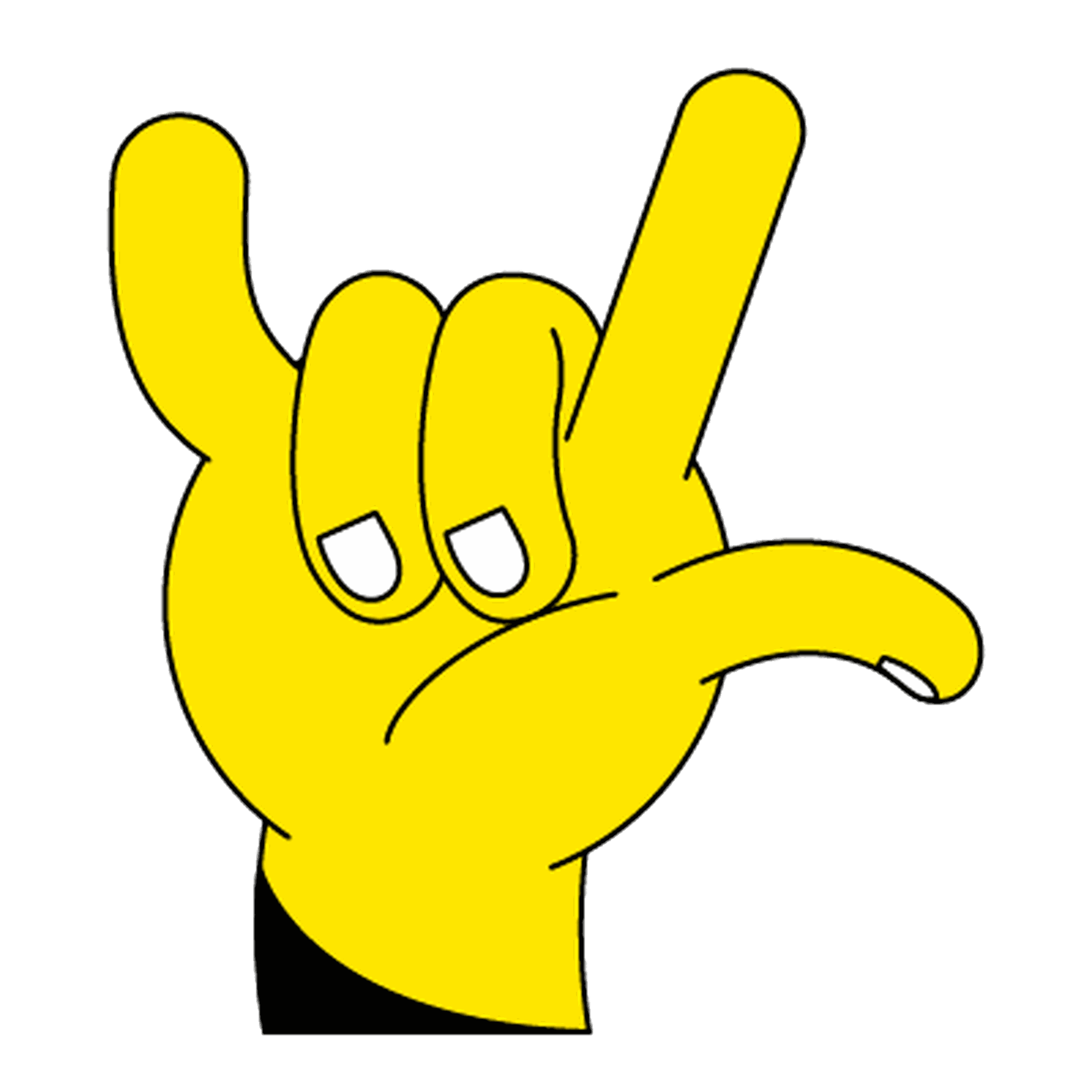 A Snap sticker with the ASL sign for “I love you.”