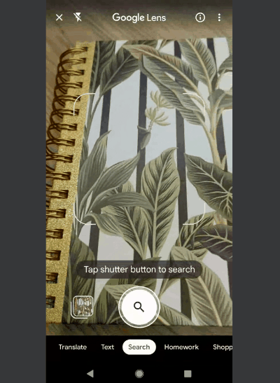 Google’s Belinda Zeng showed me a live demo where she found drapes to match a leafy notebook.