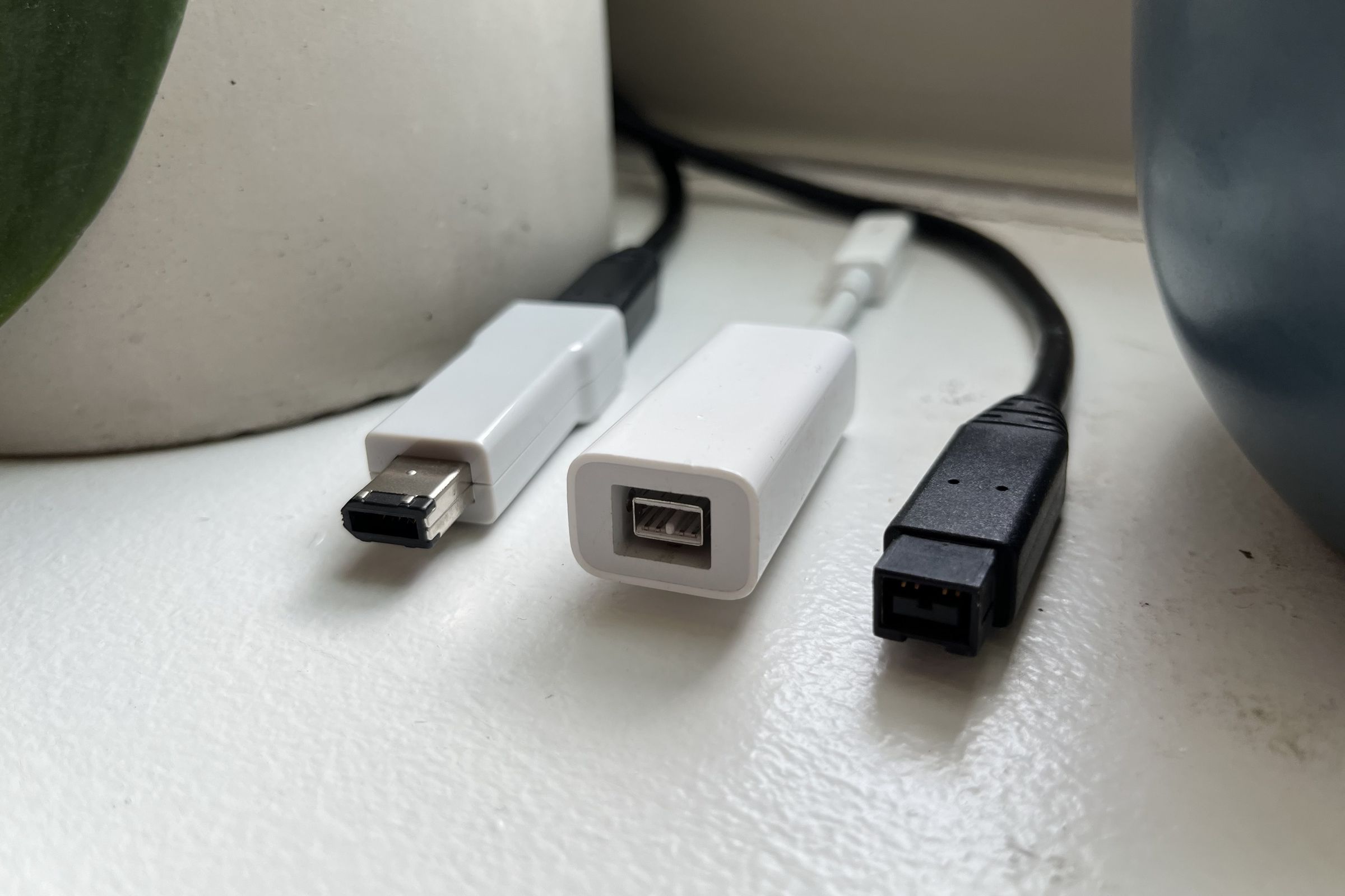 Not pictured: a Thunderbolt 2 to Thunderbolt 3 adapter so you can use FireWire devices on today’s Mac models.