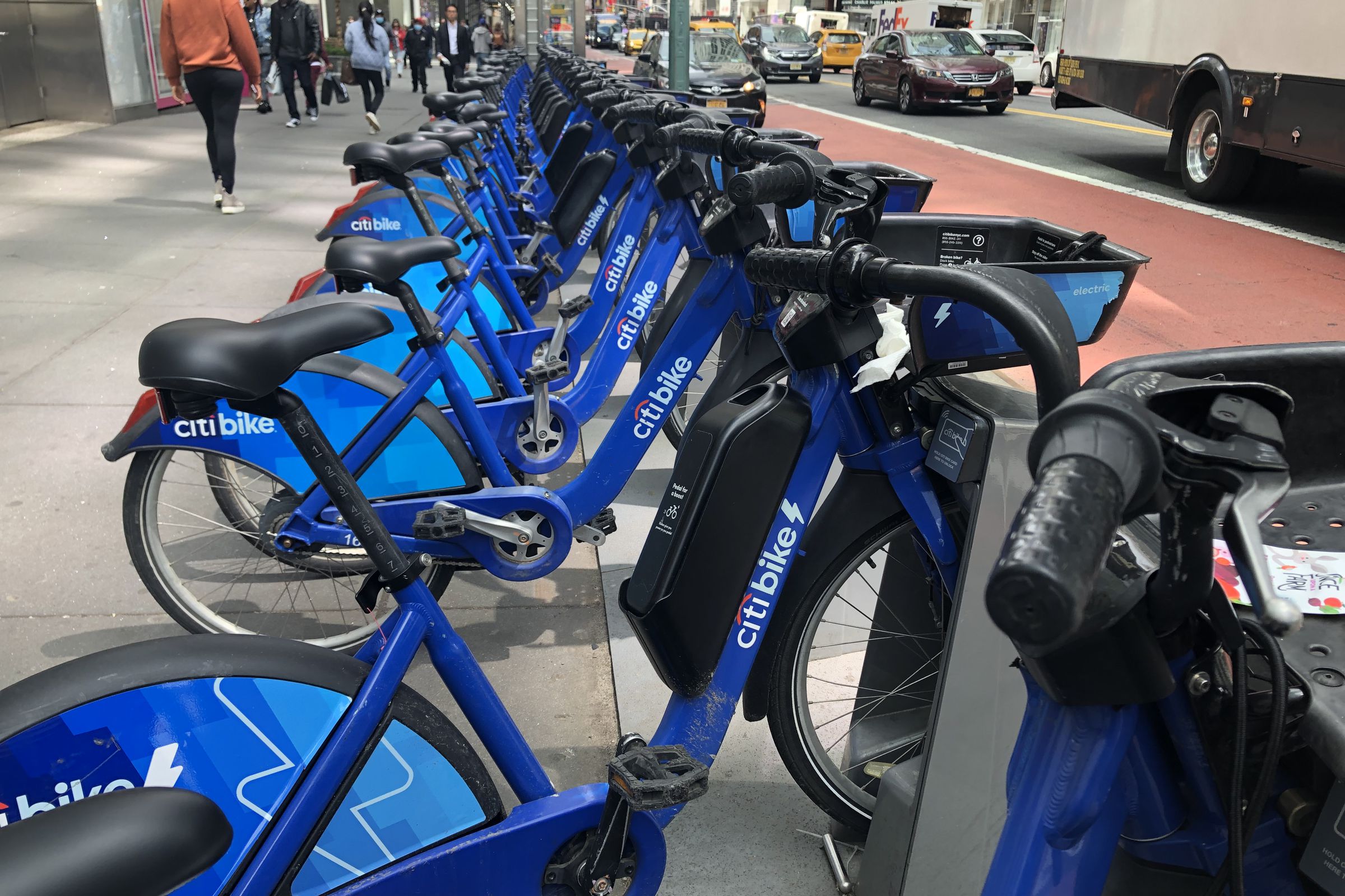 Citi Bike bikesharing station, Manhattan, New York City
