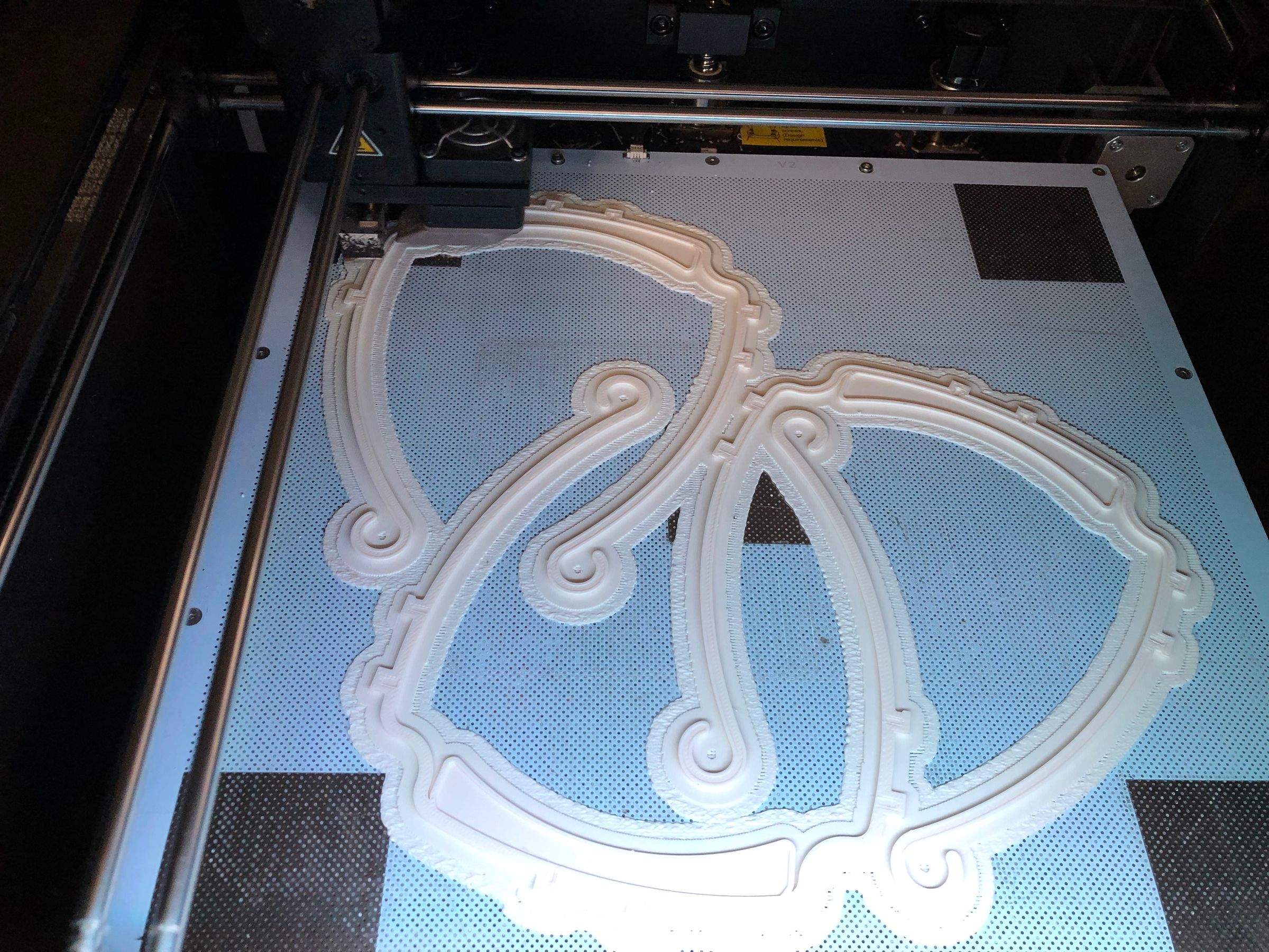 Visor parts being printed as part of the Cornell project