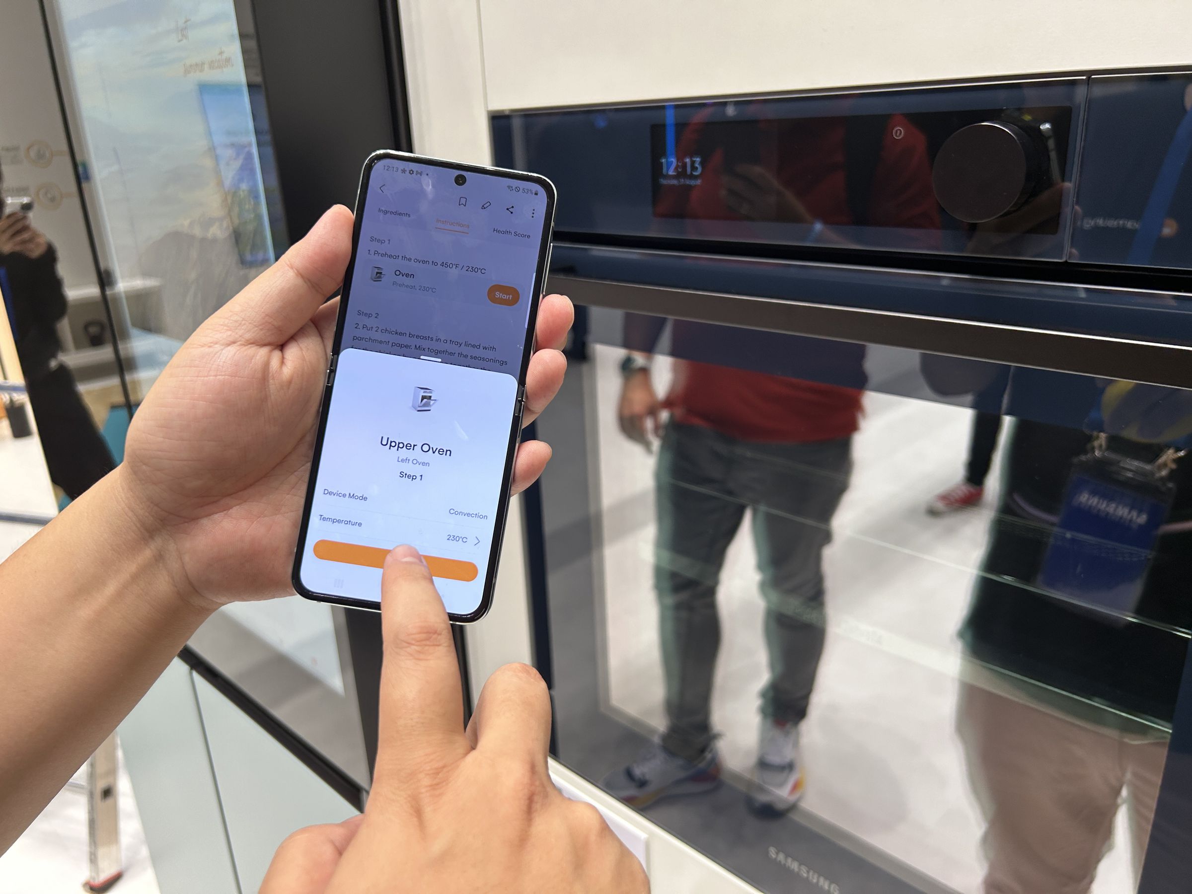 The Samsung Food app connects to Samsung smart appliances, like this smart oven.﻿