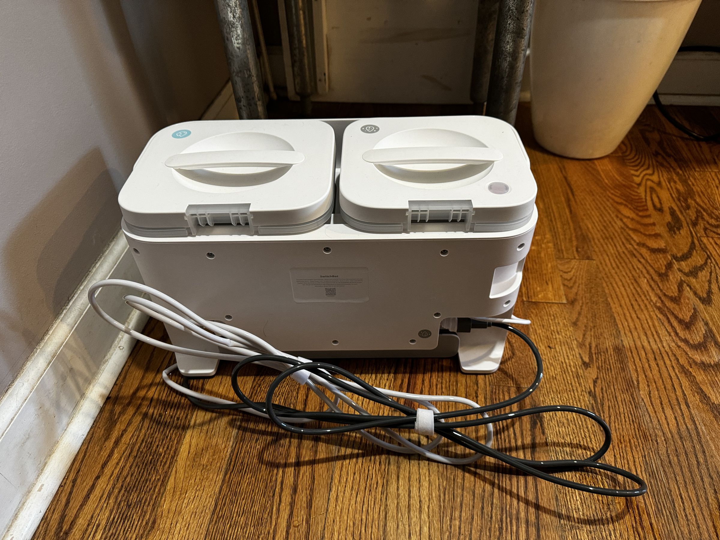 <em>If you can’t hook into your plumbing, SwitchBot will sell a standalone water tank for $80. But that leaves you with a lot of piping to deal with.</em>