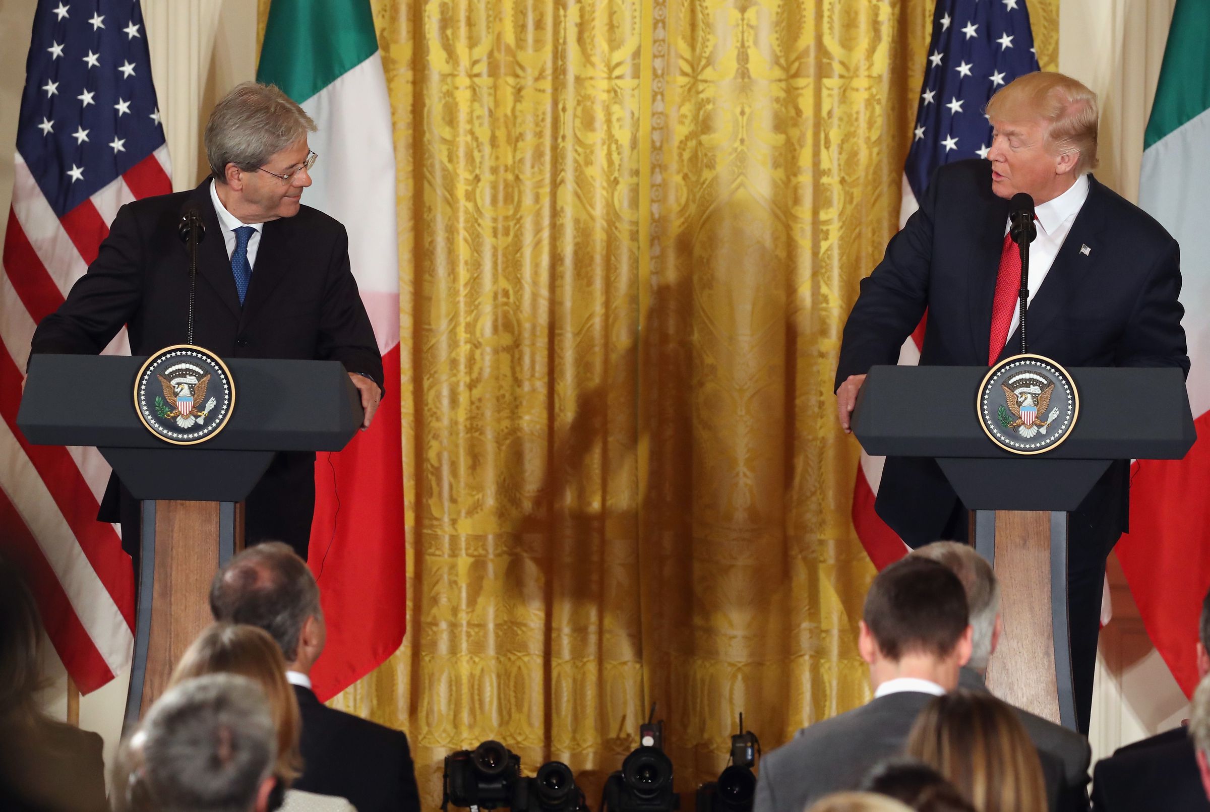 Donald Trump Meets With Italian PM Paolo Gentiloni At The White House