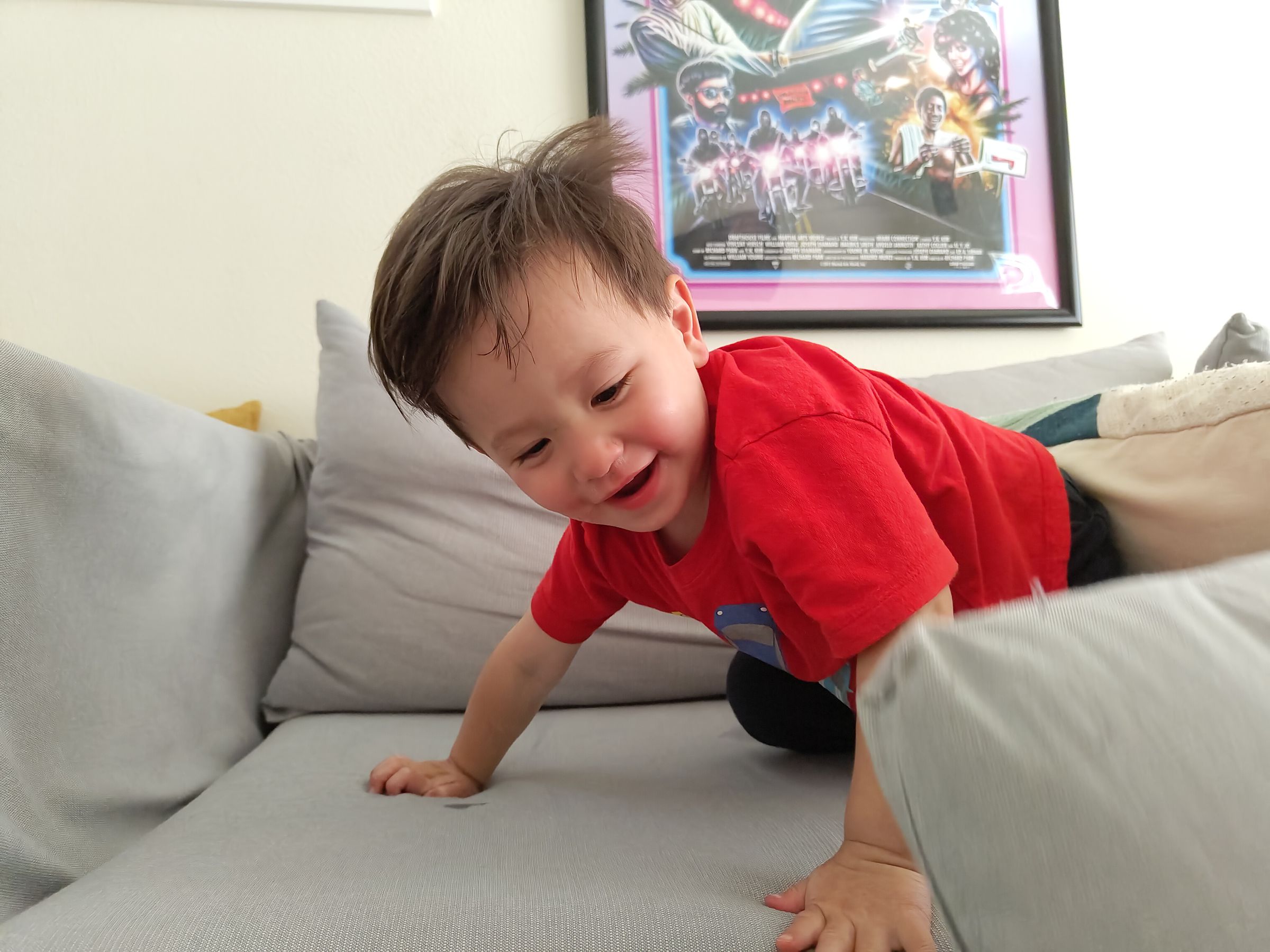 Sample photo of toddler on a couch.