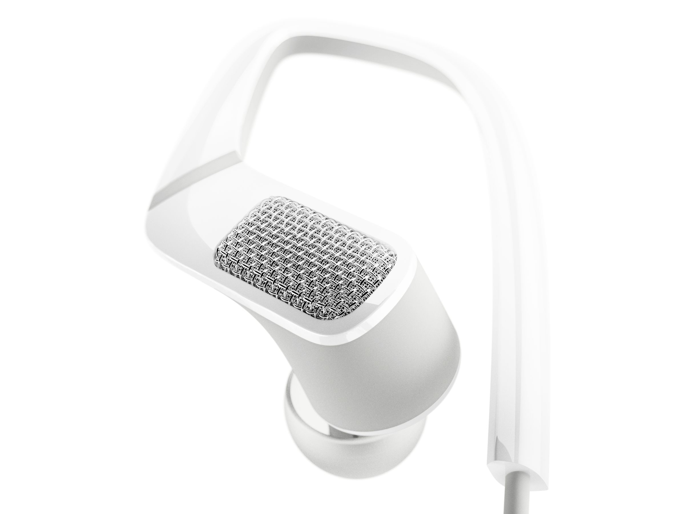 The Ambeo Smart Surrounds have microphones embedded under a mesh in each earbud.