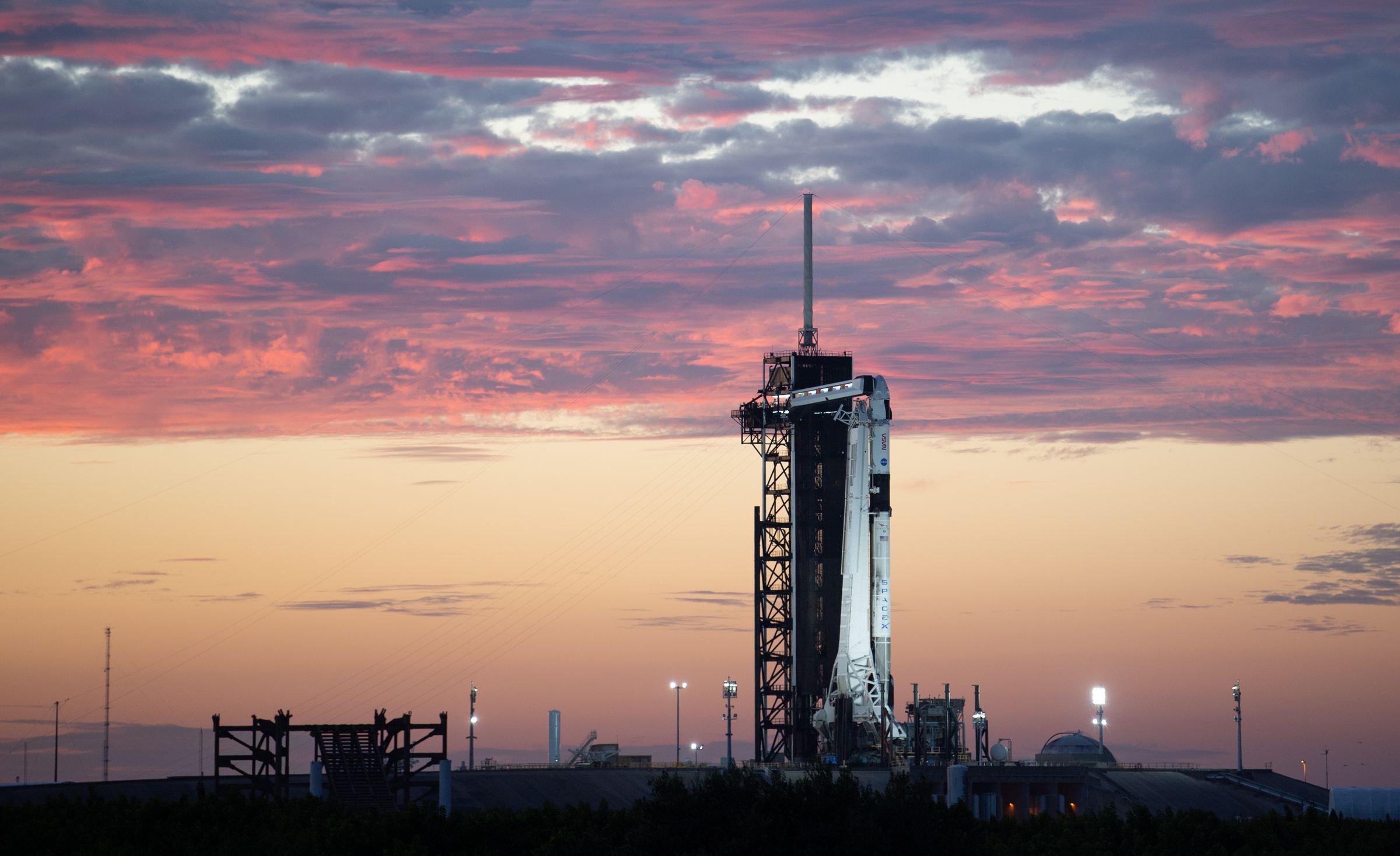 SpaceX’s Falcon 9 rocket and Crew Dragon, at the company’s LC-39A launch site.