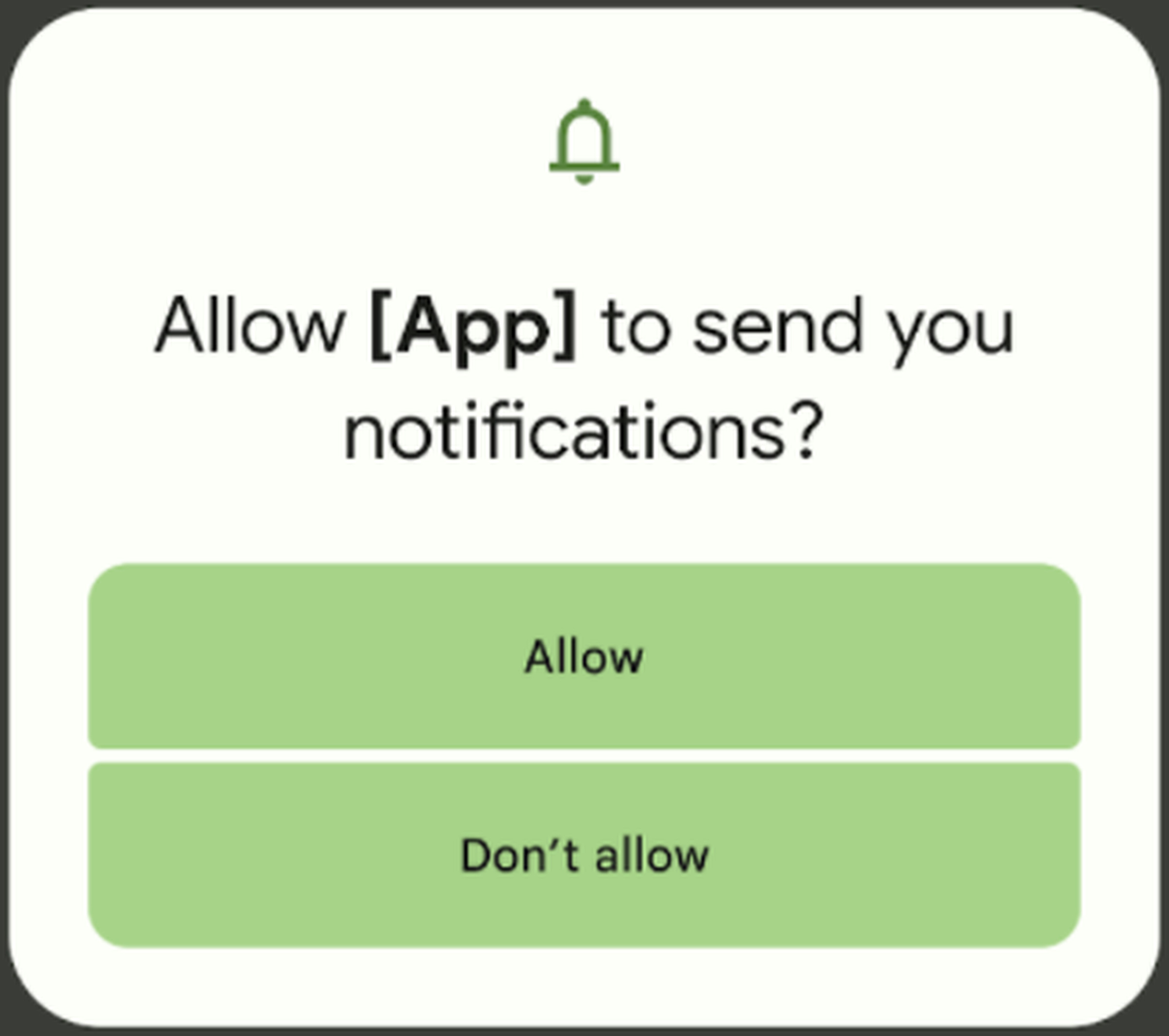 Google’s example of what a notification request box will look like.