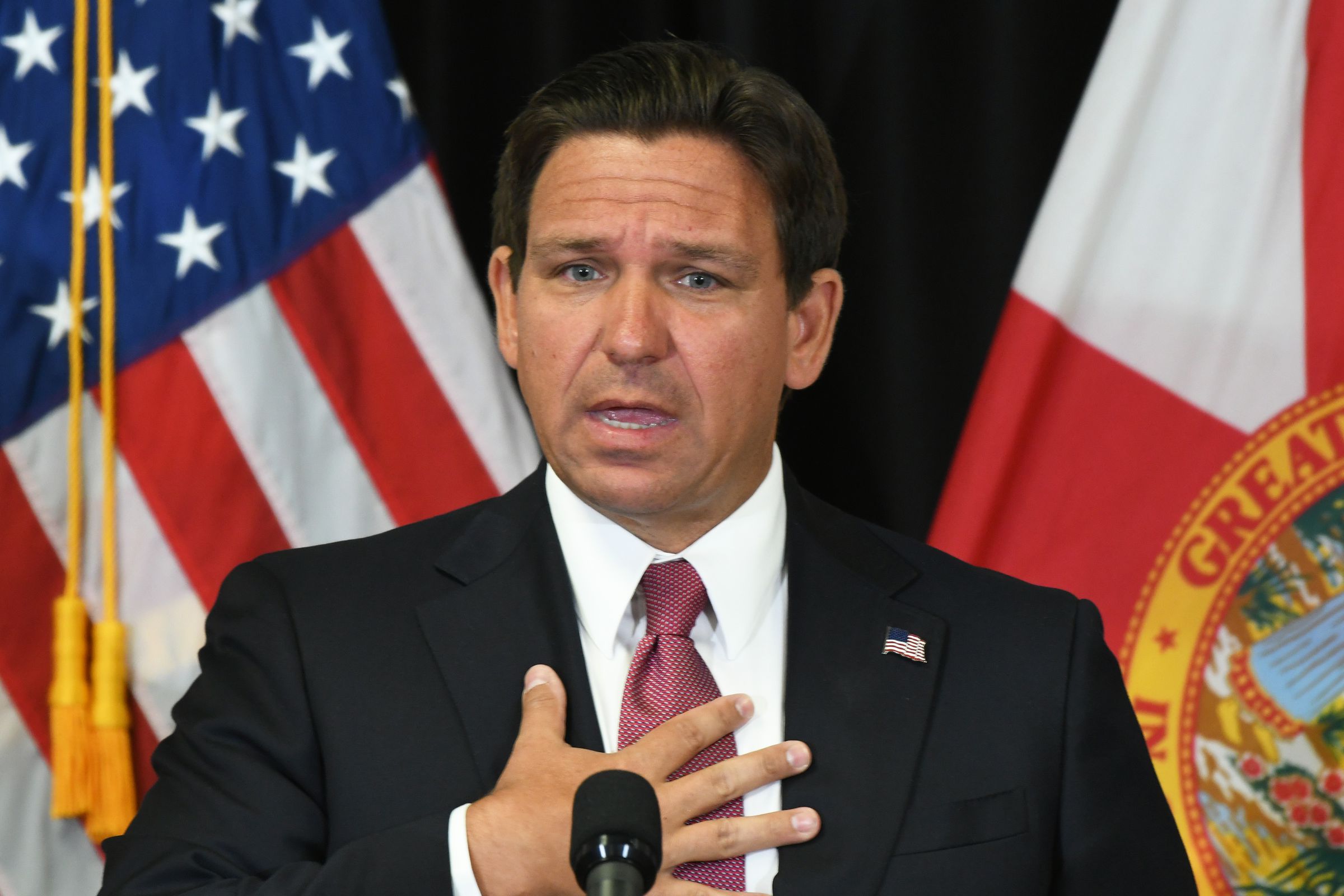 Florida Gov. Ron DeSantis speaks at a press conference