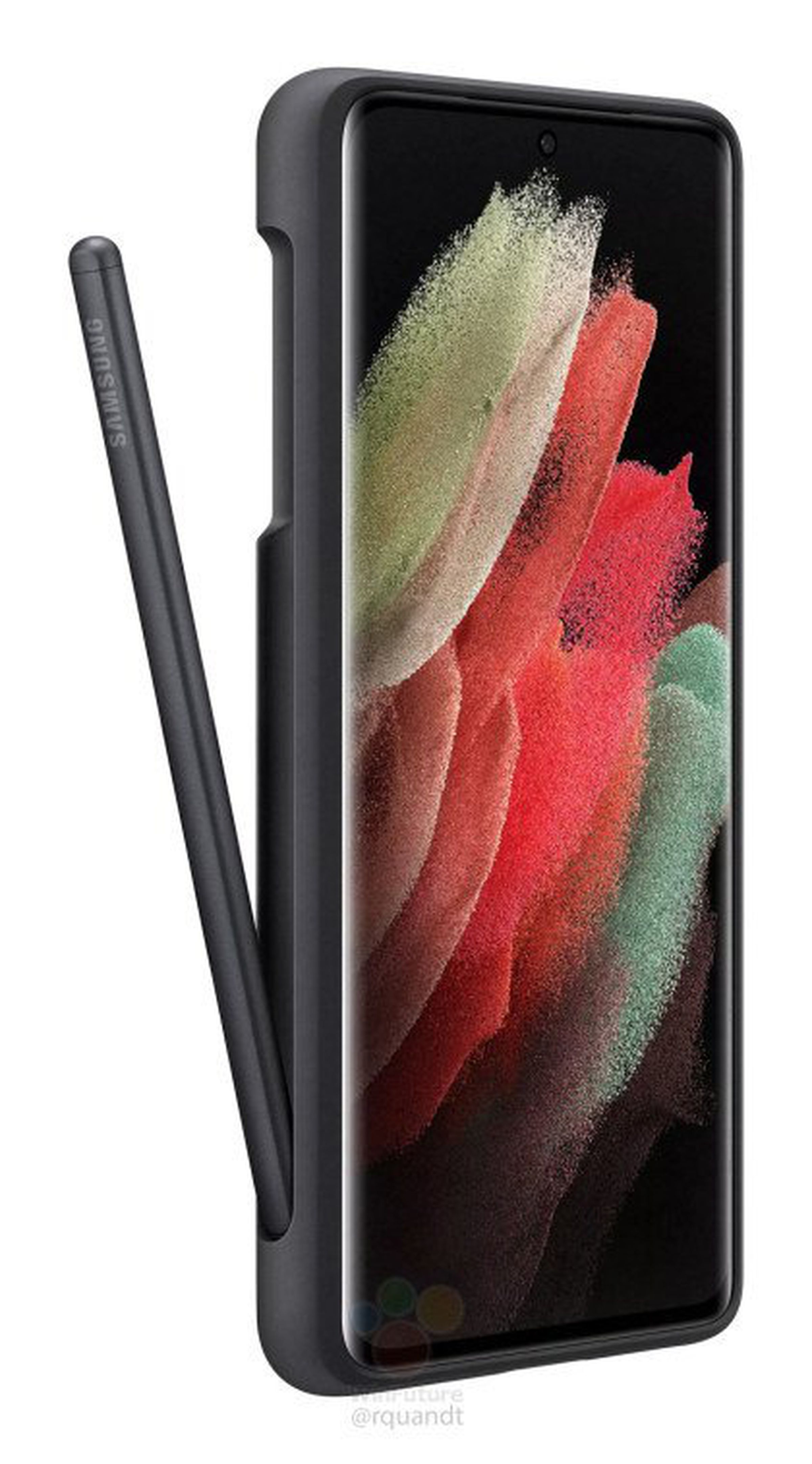 <em>A Galaxy S21 Ultra case that can store an S Pen stylus.</em>