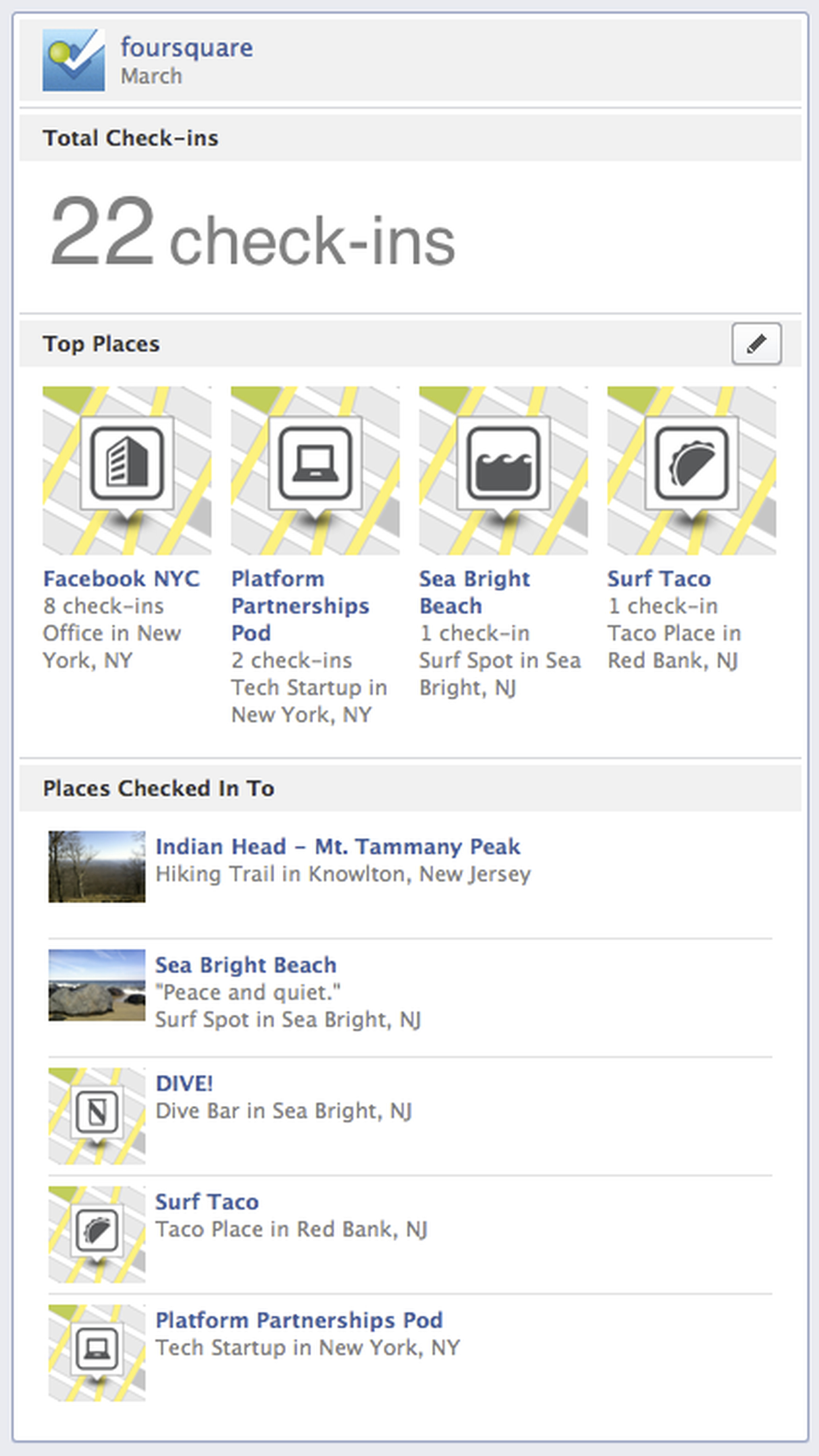 Facebook Timeline apps from Foursquare, Vevo, and Fandango