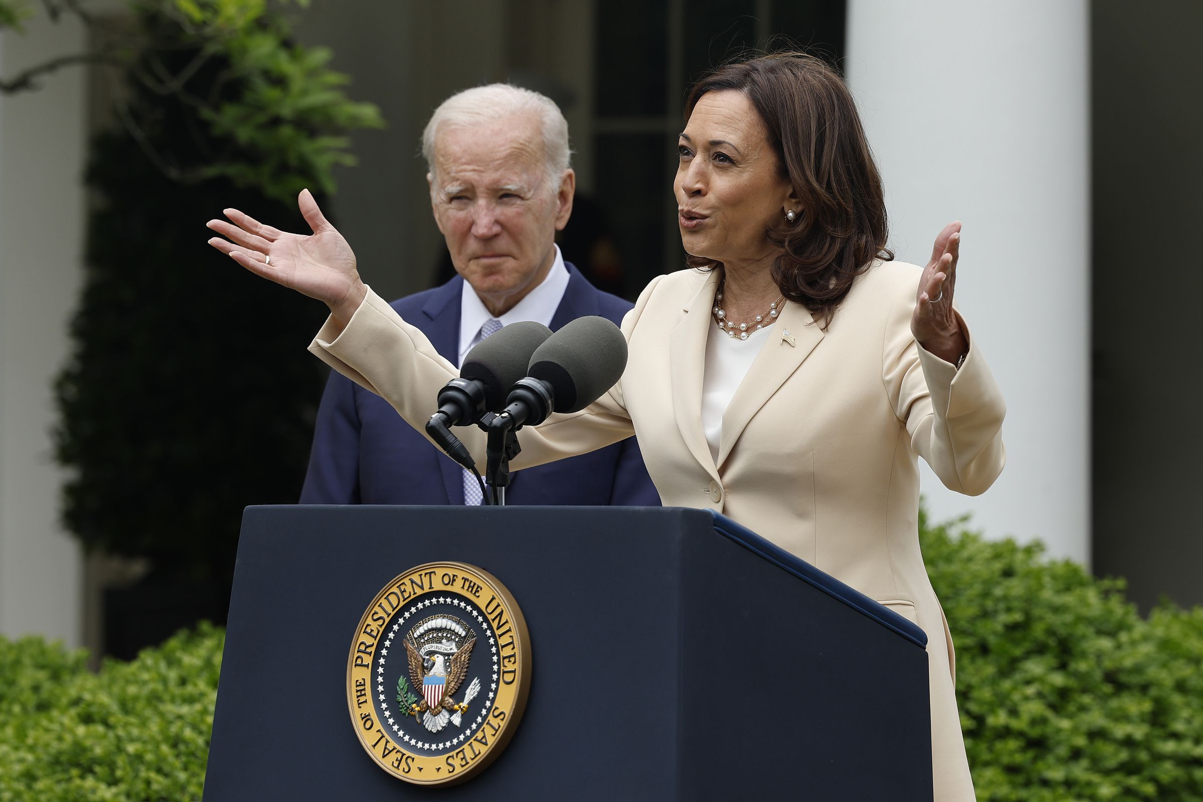 President Biden And VP Harris Deliver Remarks On National Small Business Week In The Rose Garden