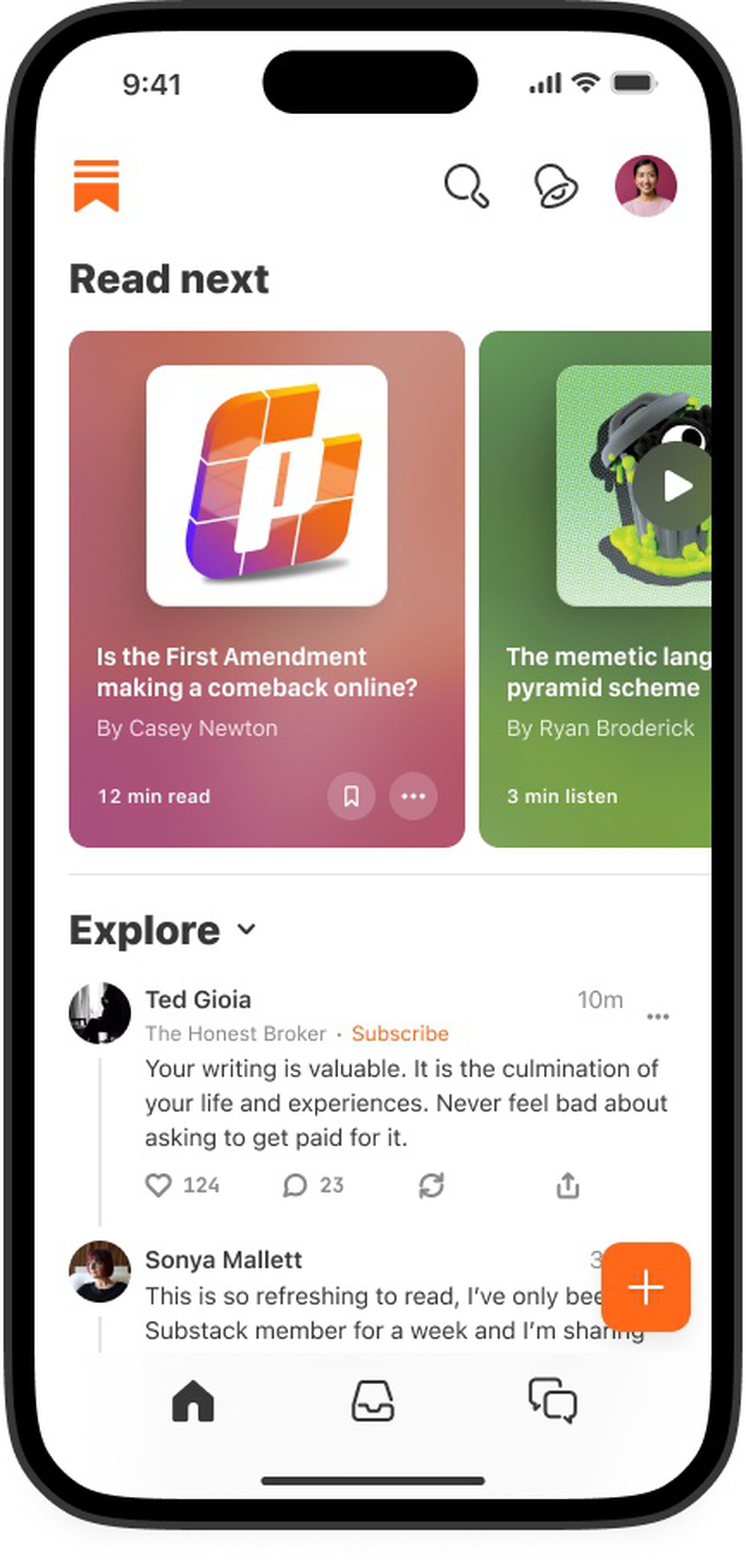 A screenshot of Substack’s redesign.