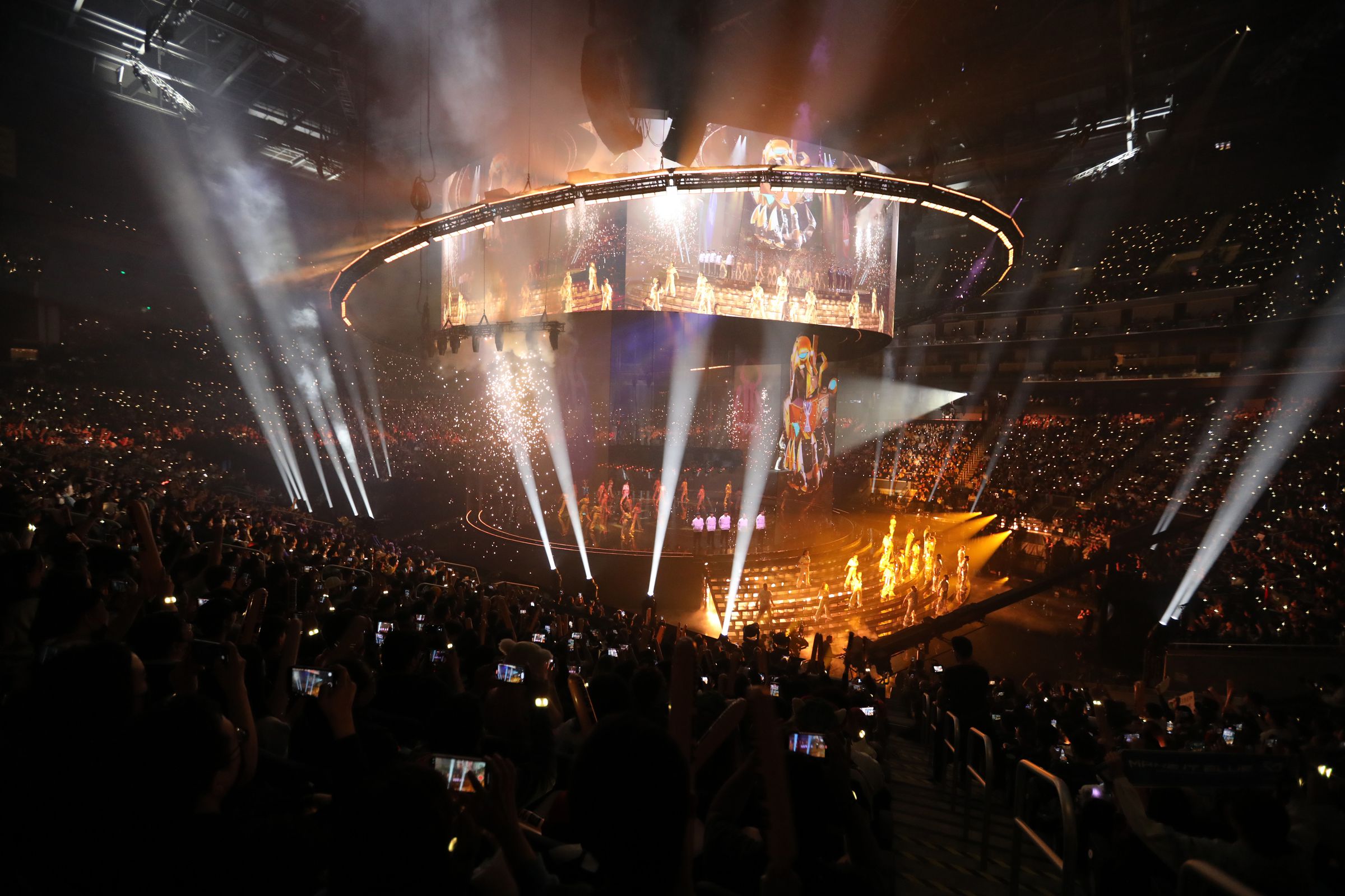 A photo from the opening ceremony of the 2022 League of Legends World Championship in San Francisco.