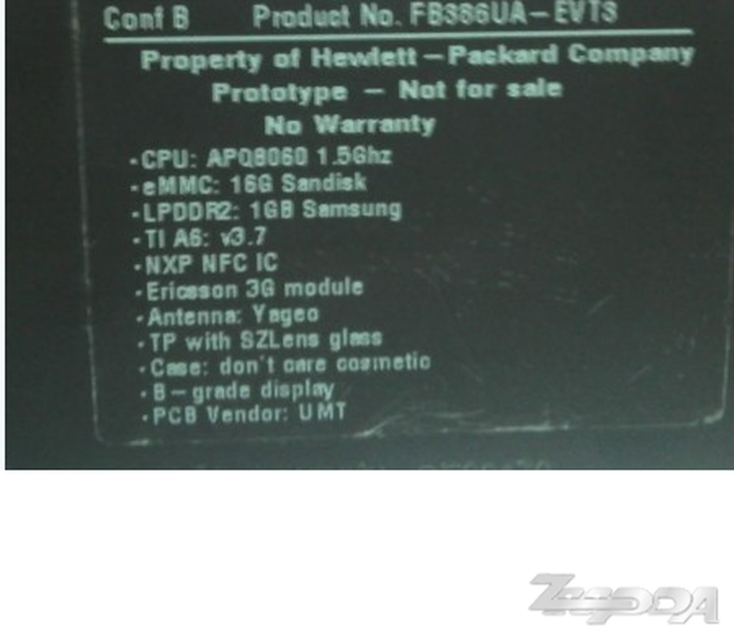 7-inch HP TouchPad leaks out