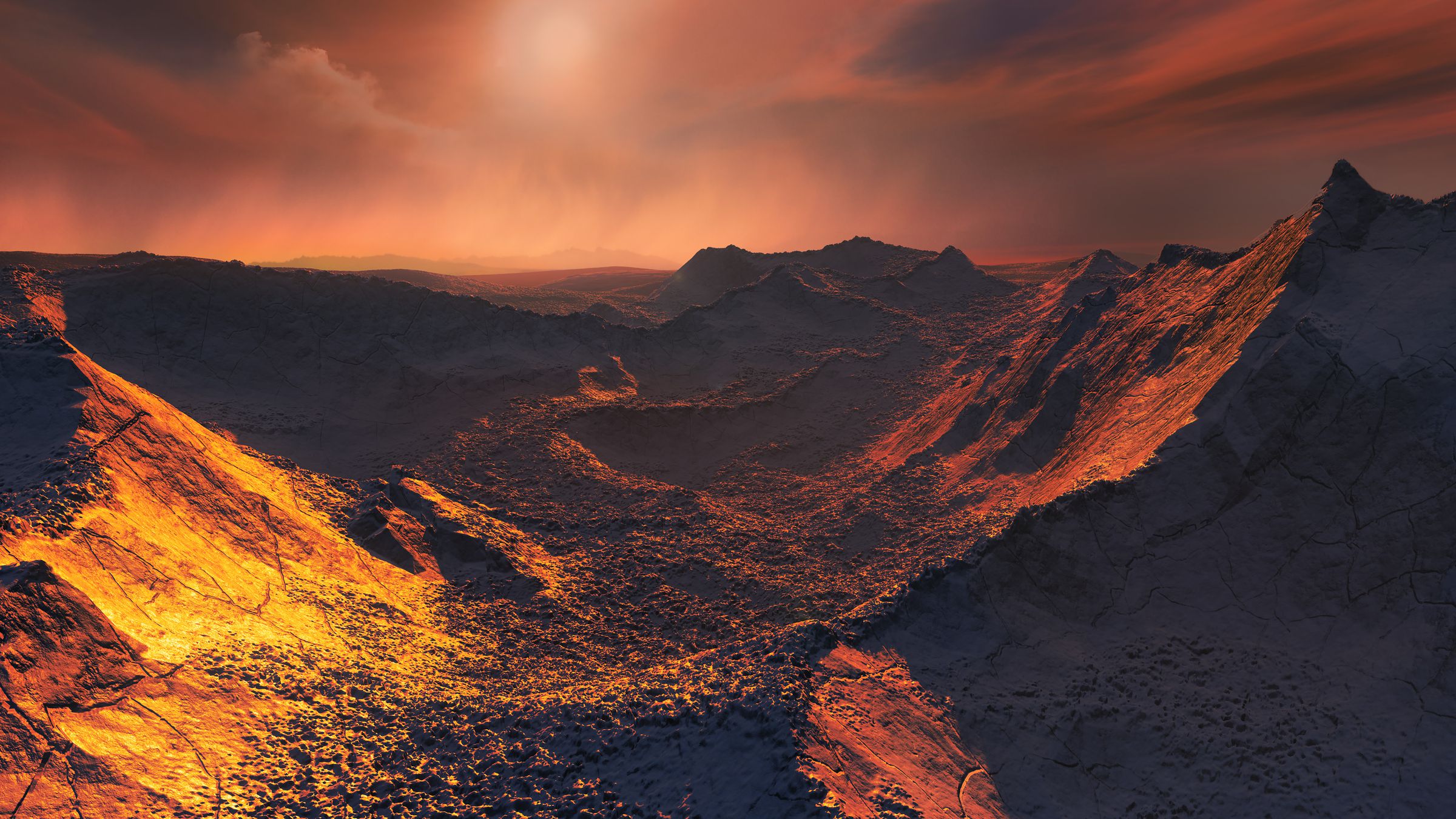 An artistic rendering of what the surface of the planet around Barnard’s star might look like (though we haven’t actually seen it yet).